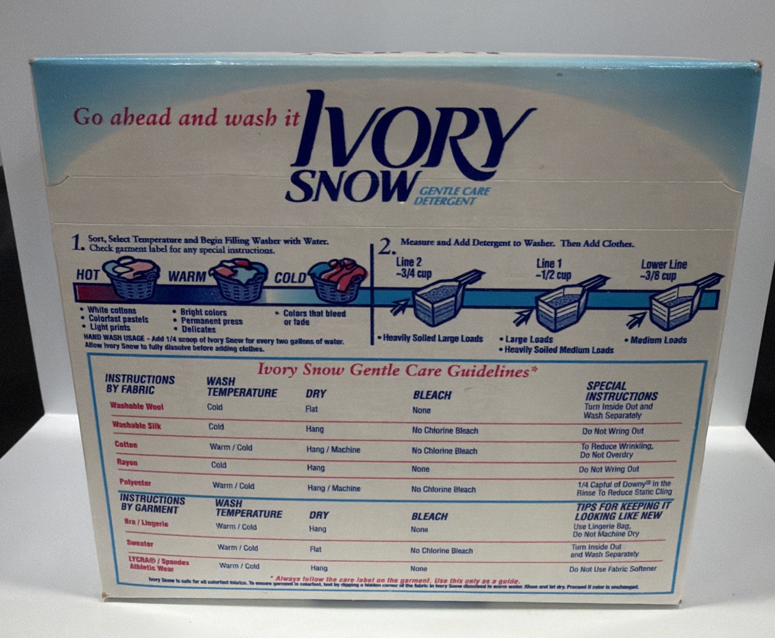 Ivory Snow Gentle Care Laundry Detergent Powder 26oz 15 Loads Vintage Box USA