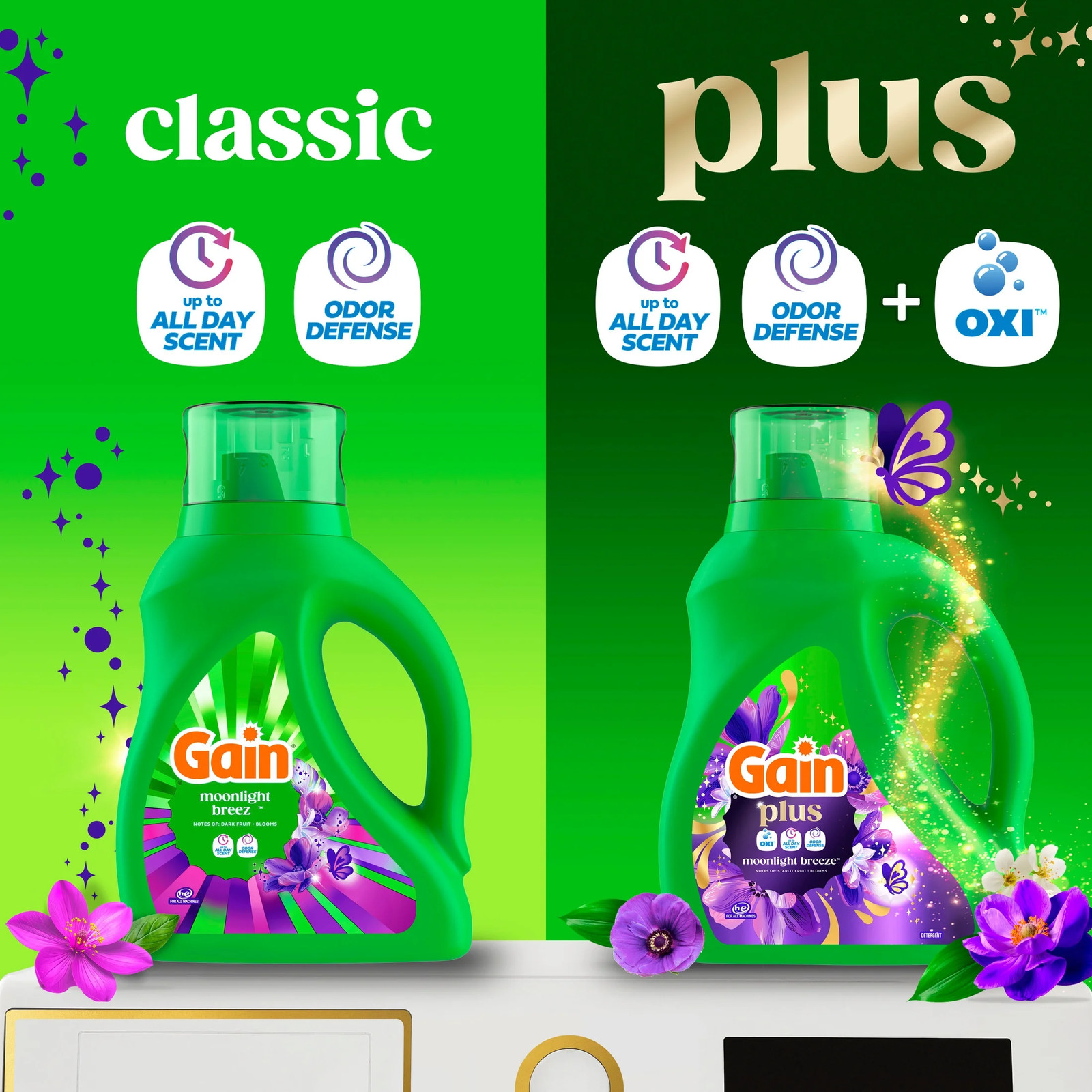 plus Liquid Laundry Detergent, Now with Odor Defense + OXI, Moonlight Breeze Sce