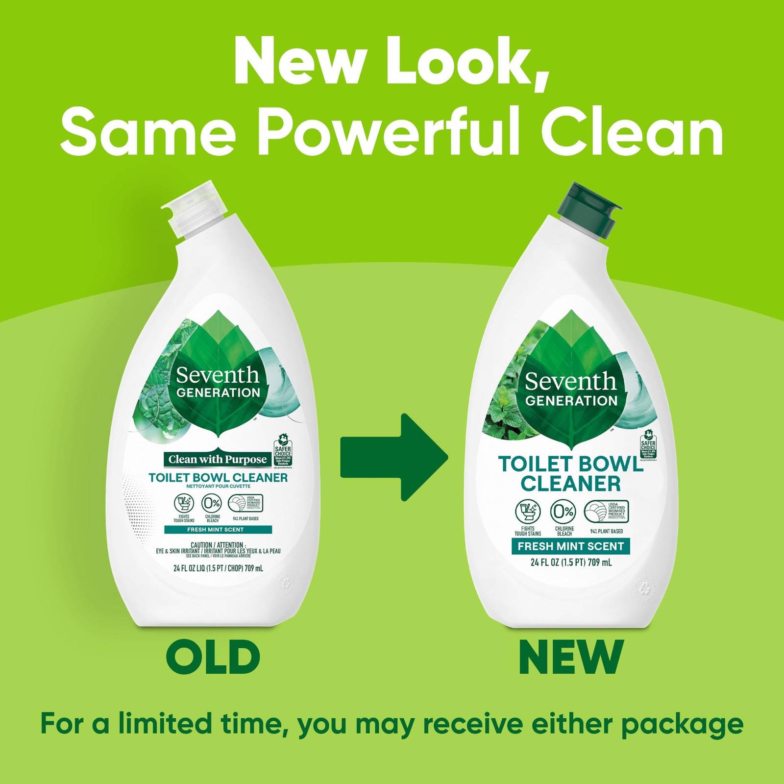 Seventh Generation Toilet Bowl Cleaner Fresh Mint scent 24 Fl Oz (Pack of 4)