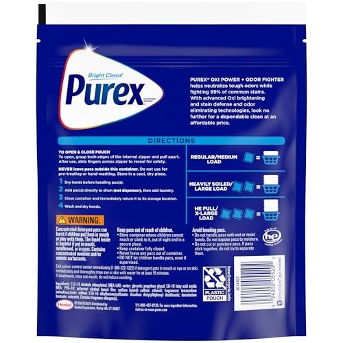 Purex 4-in-1 Laundry Detergent Pacs Oxi Power Odor Fighting 82.5oz