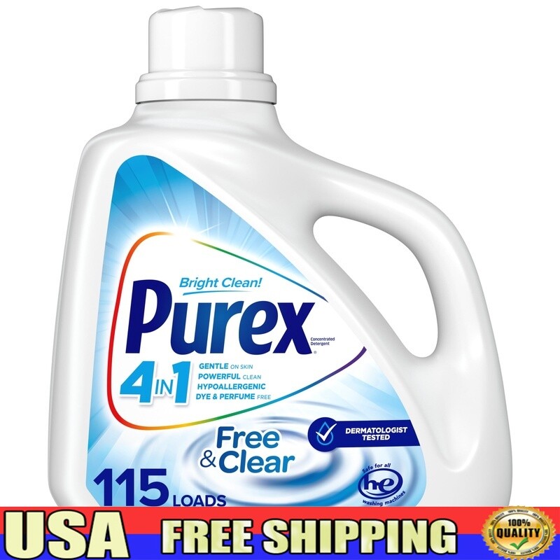 Hypoallergenic Liquid Laundry Detergent Unscented 115 Loads Sensitive Skin New