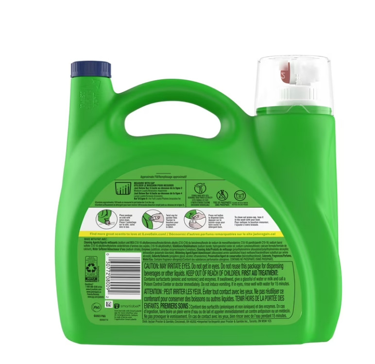 Gain Liquid Laundry Detergent, Moonlight Breeze Scent, 184 fl oz, 128 Loads
