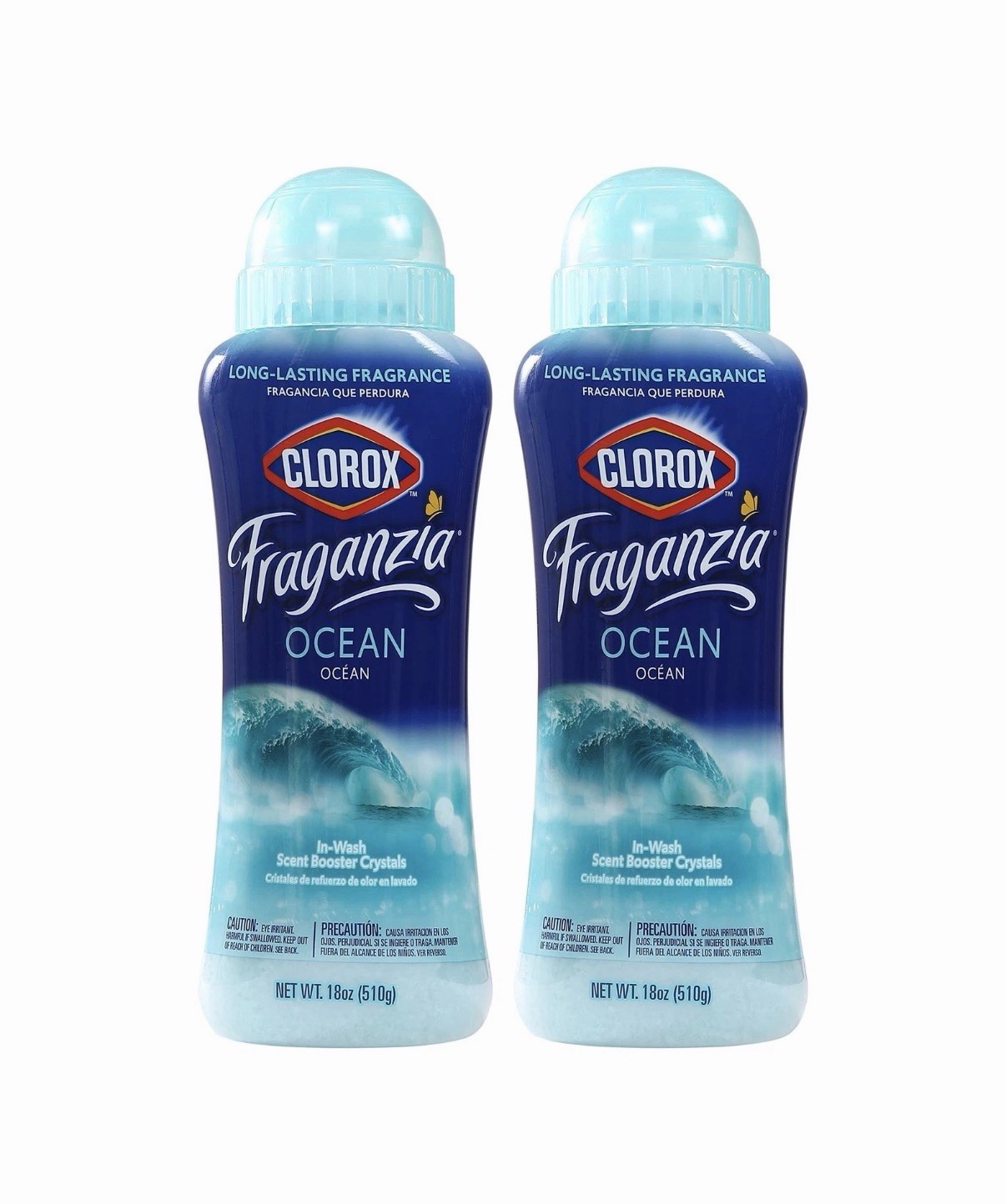 Clorox Fragranzia Ocean Laundry Scent Booster Crystals 18Oz Pack Of 2