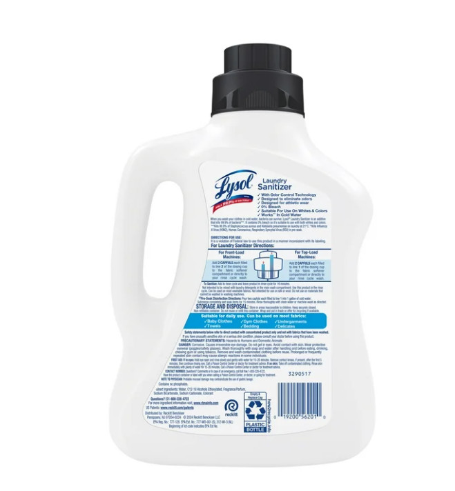 Lysol Laundry Sanitizer 0% Bleach Odor Eliminator 90 oz