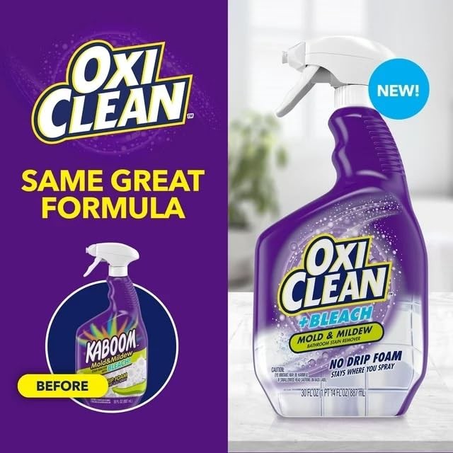 OxiClean plus Bleach, No Drip Foam, Mold & Mildew 30 Fl Oz (Pack of 2)
