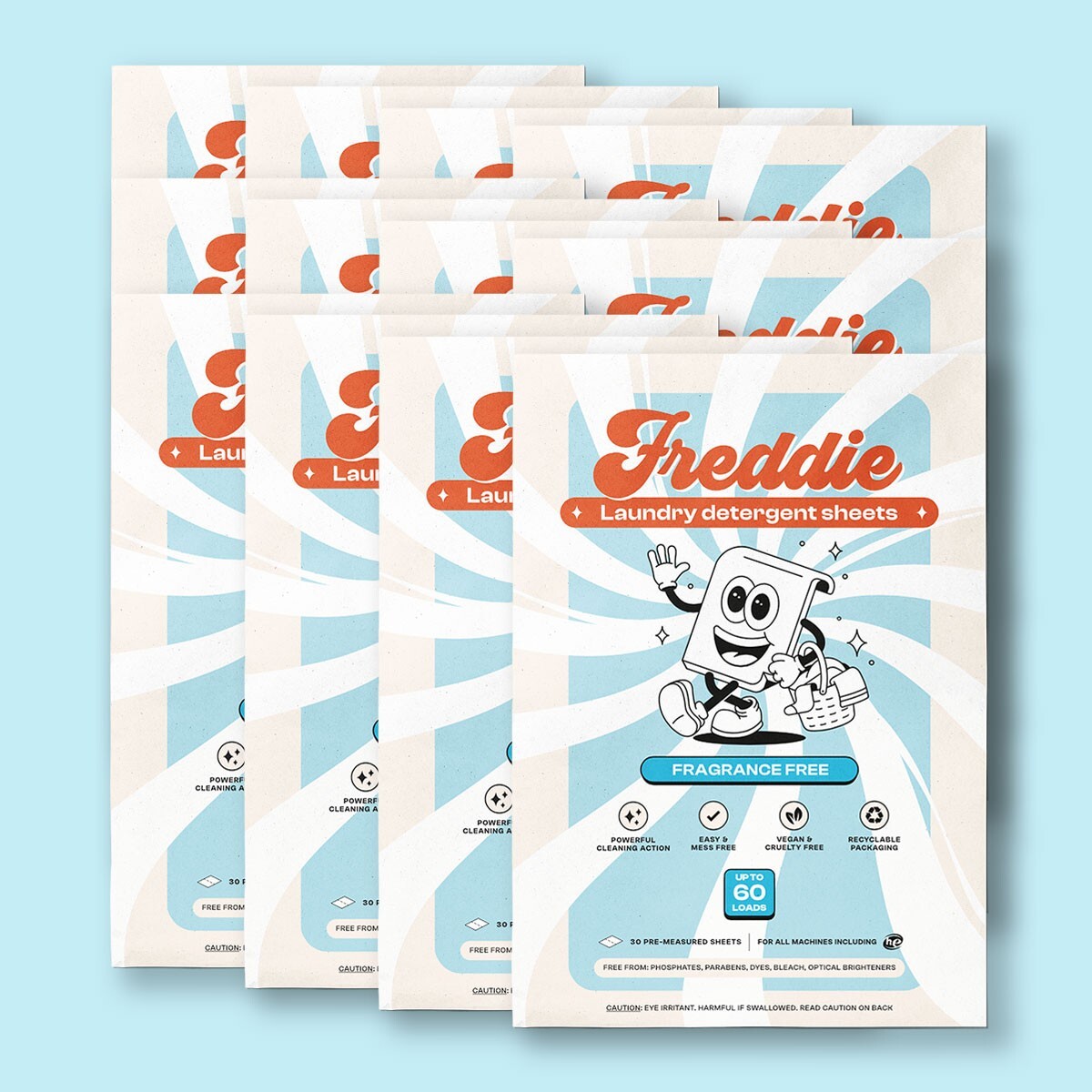 12 Pack Freddie Laundry Detergent Sheets – 720 Loads (360 Sheets)