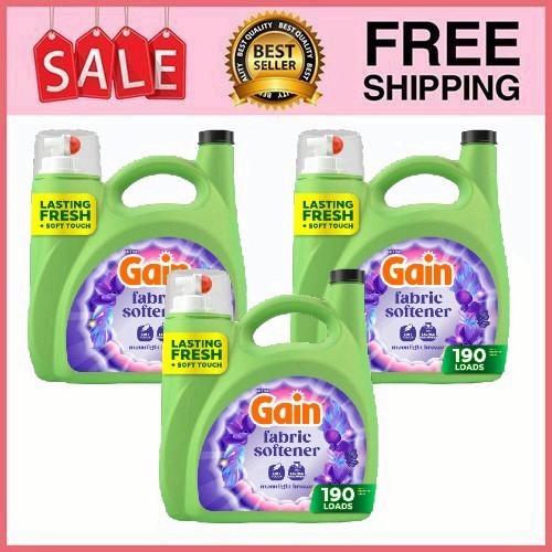 3 Pack Liquid Laundry Fabric Softener&Conditioner, Moonlight Breeze,140 fl oz Pk