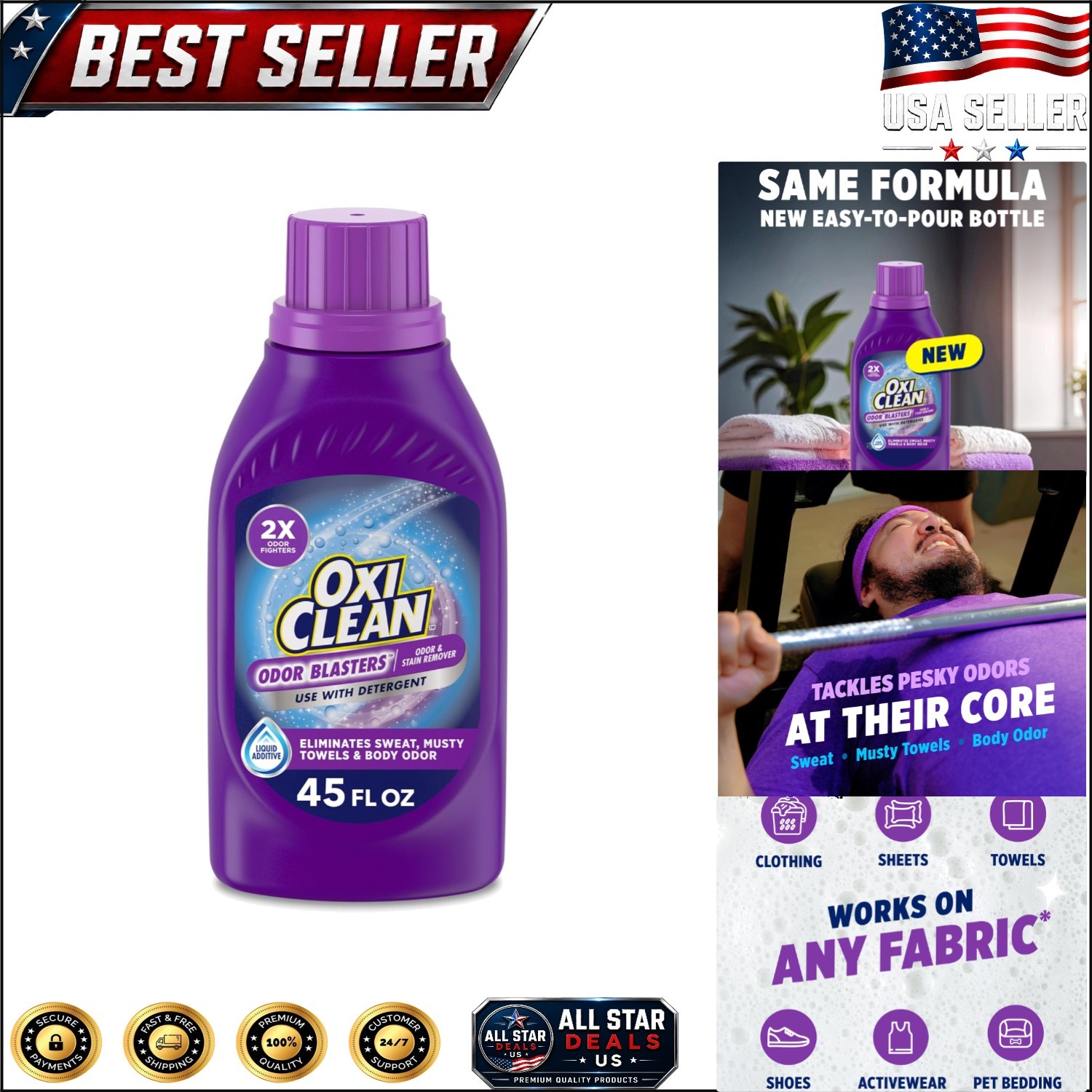 45 fl oz Odor Blasters Stain Remover Liquid – Tough on Stains, Gentle on Colors