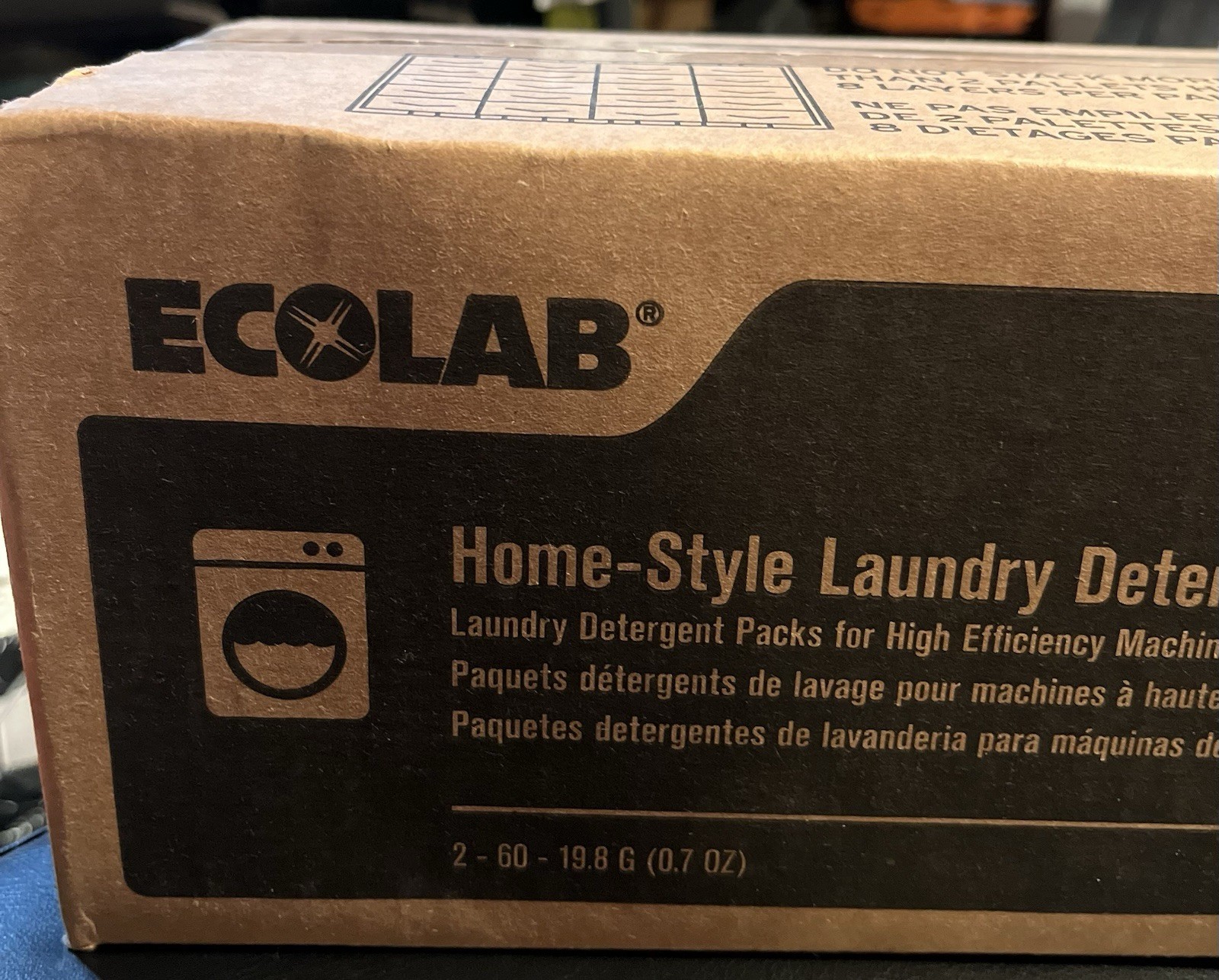 Ecolab 6101955 Laundry Detergent Packs 2×60 0.7oz High Efficiency Machines