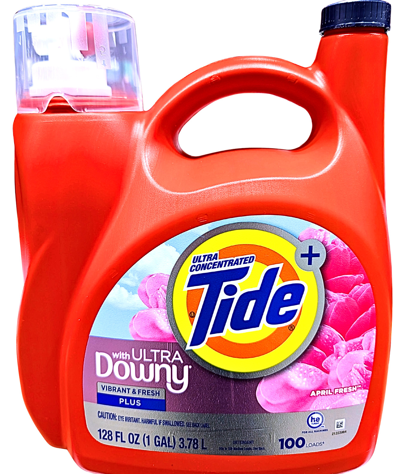 Tide Plus With Ultra Downy Liquid Detergent Vibrant & Fresh 128 Ounce 100 Loads