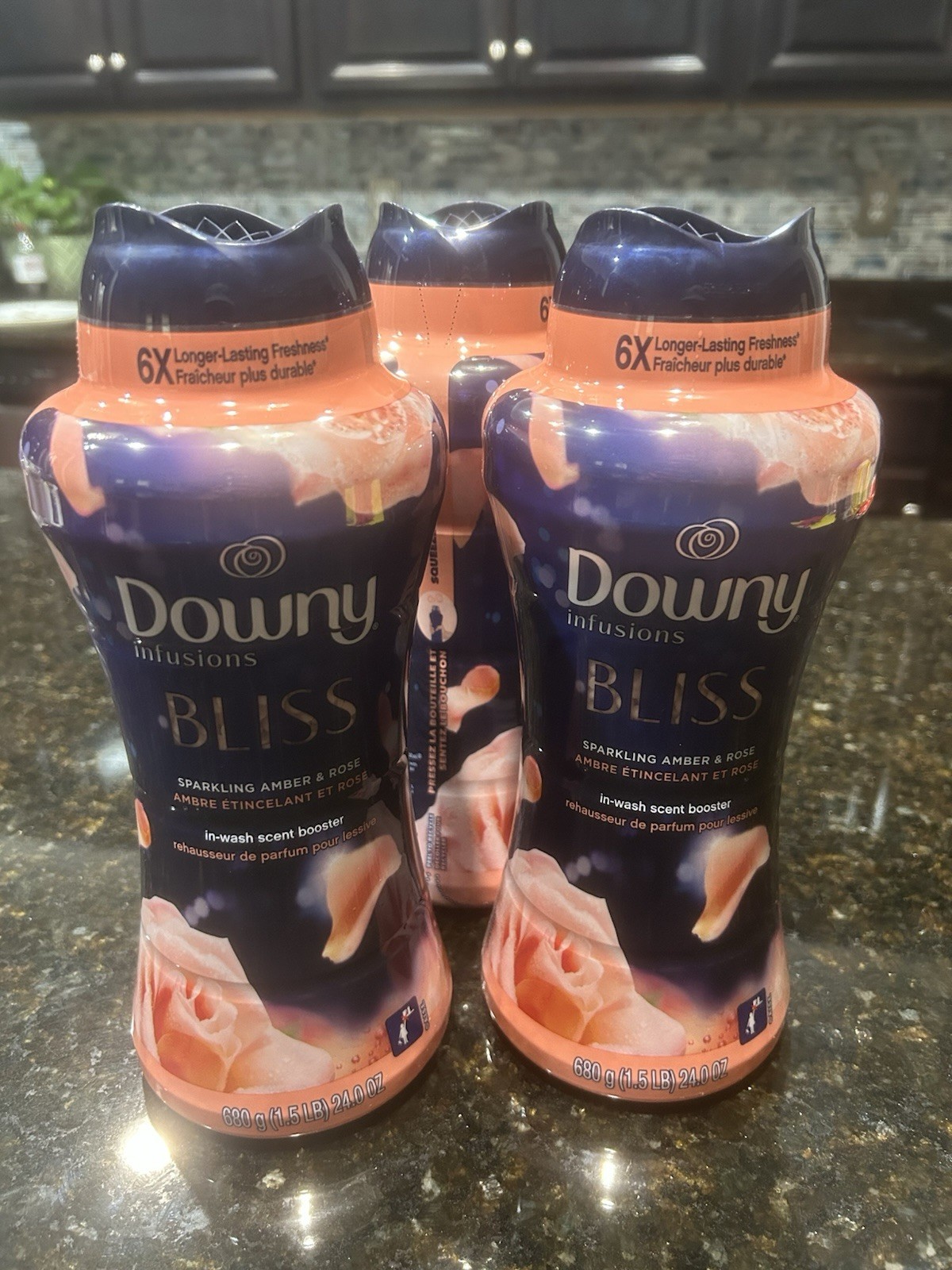 Downy Infusions Bliss Sparkling Amber & Rose Scent-Booster Beads 3Pack (24oz ea)