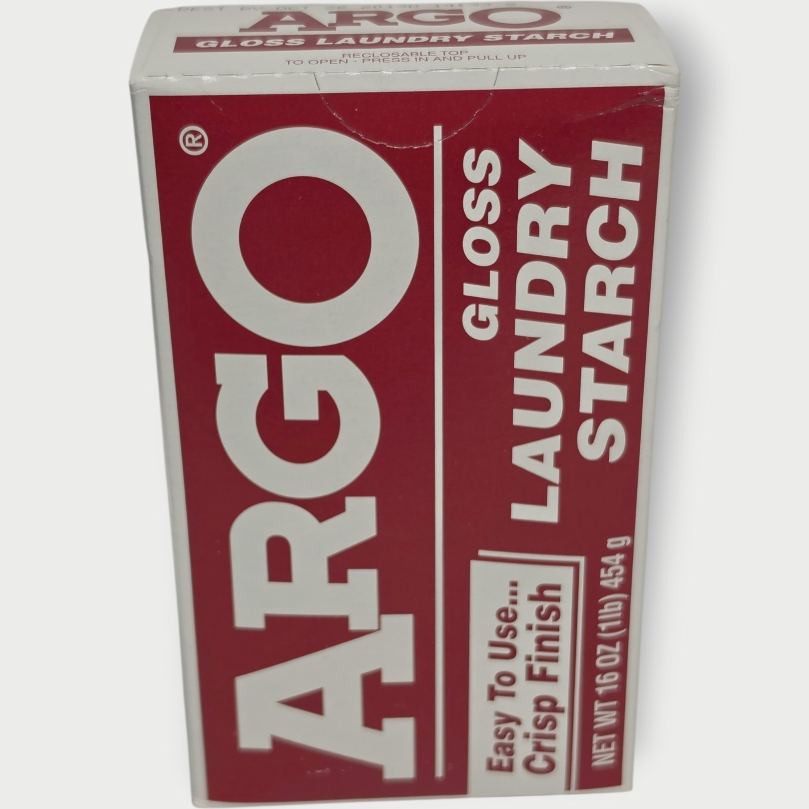 NEW SEAL ARGO Gloss Laundry Starch Red Removes Greasy Spots 16oz BEST BY 10/13
