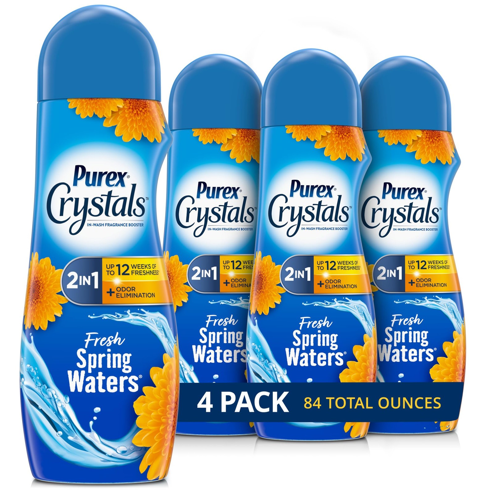 Purex Crystals In-Wash Fragrance 21 Ounce (Pack of 4), Fresh Spring Waters