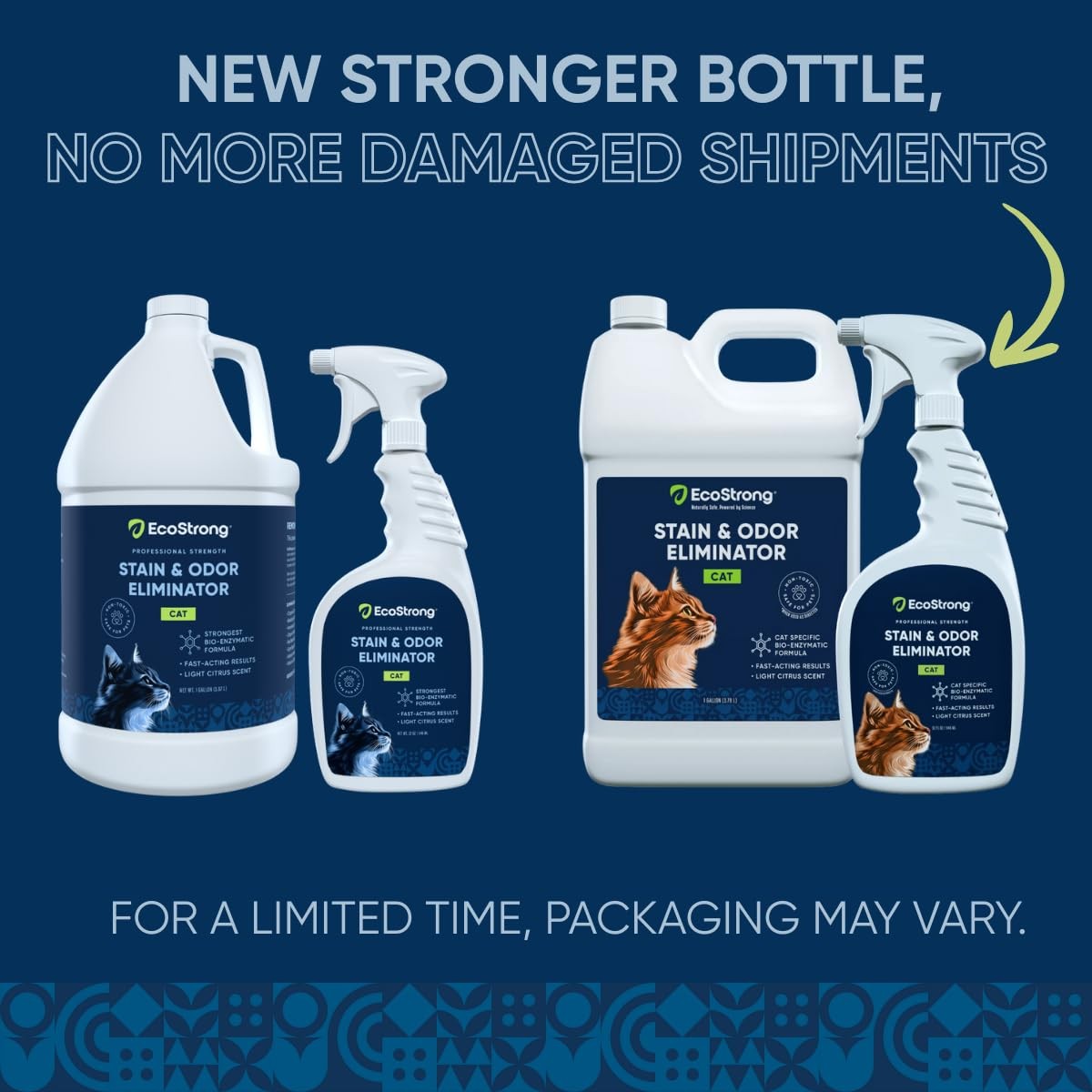 Eco Strong Cat Stain & Odor Remover | Enzyme Urine Neutralizer 160oz for Carpet