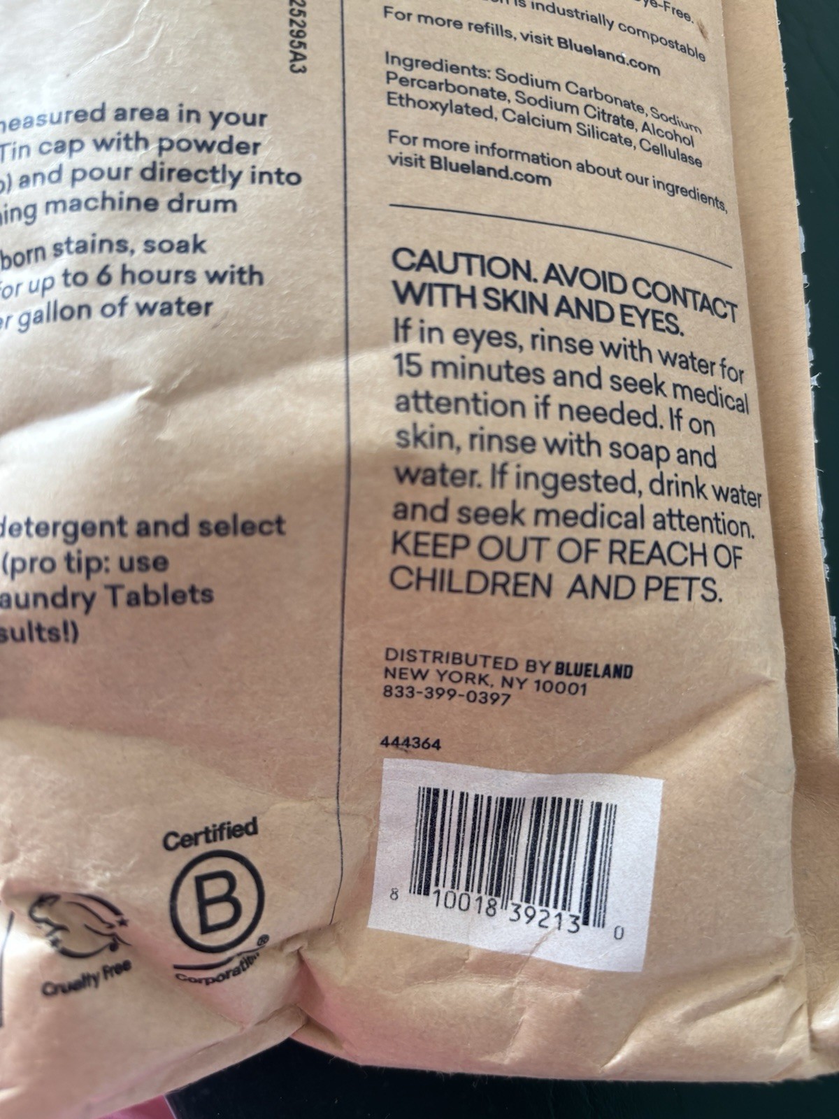 Blueland Oxi Laundry Booster Fragrance-Free Powder Refill 17.6 oz