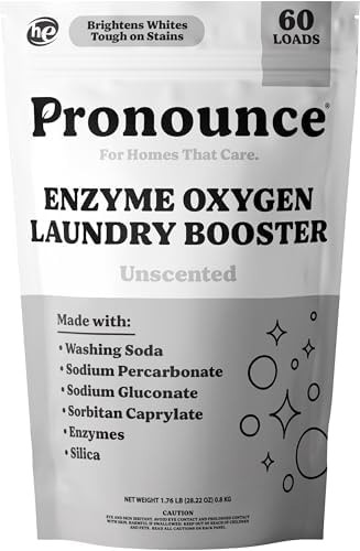 Pronounce Enzyme Oxygen Laundry Booster – Brightens White & Tough on Stains, …