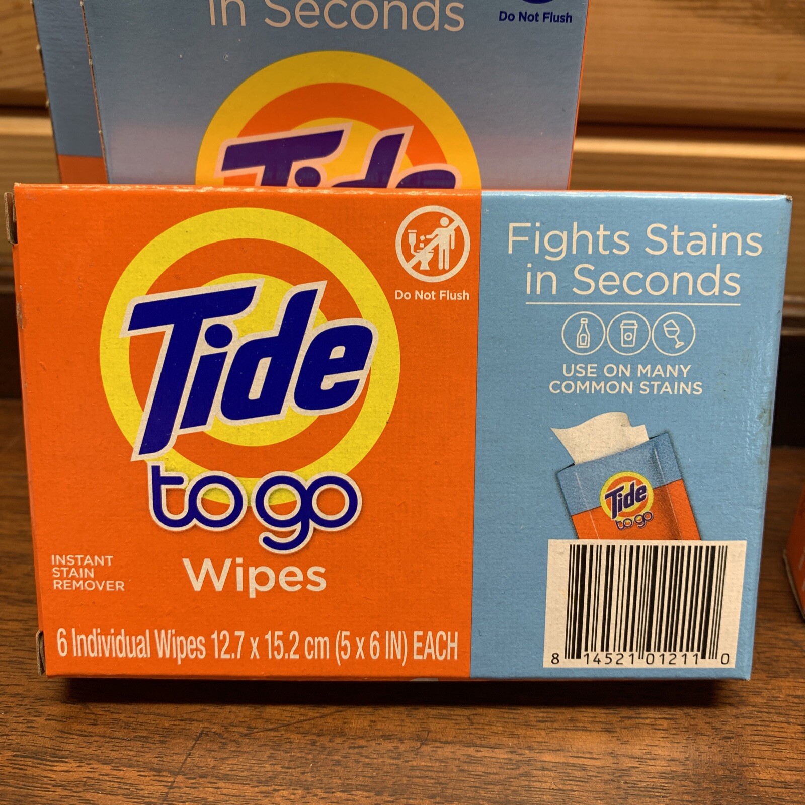 6x Tide To Go Wipes 6 Ct 5″ x 6″ (36 Total) Travel Size Instant Stain Remover