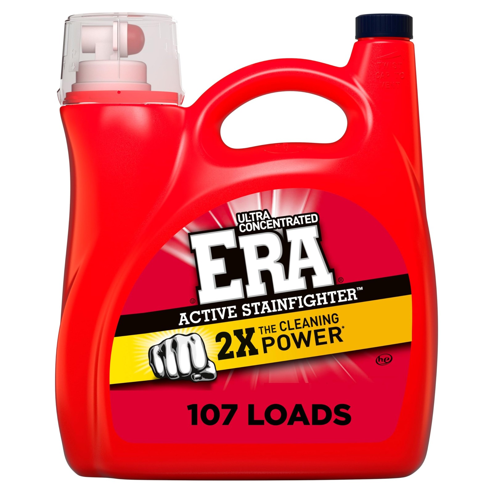 Era 2X Ultra Active Stainfighter Liquid Laundry Detergent 154 fl oz, 107 Loads