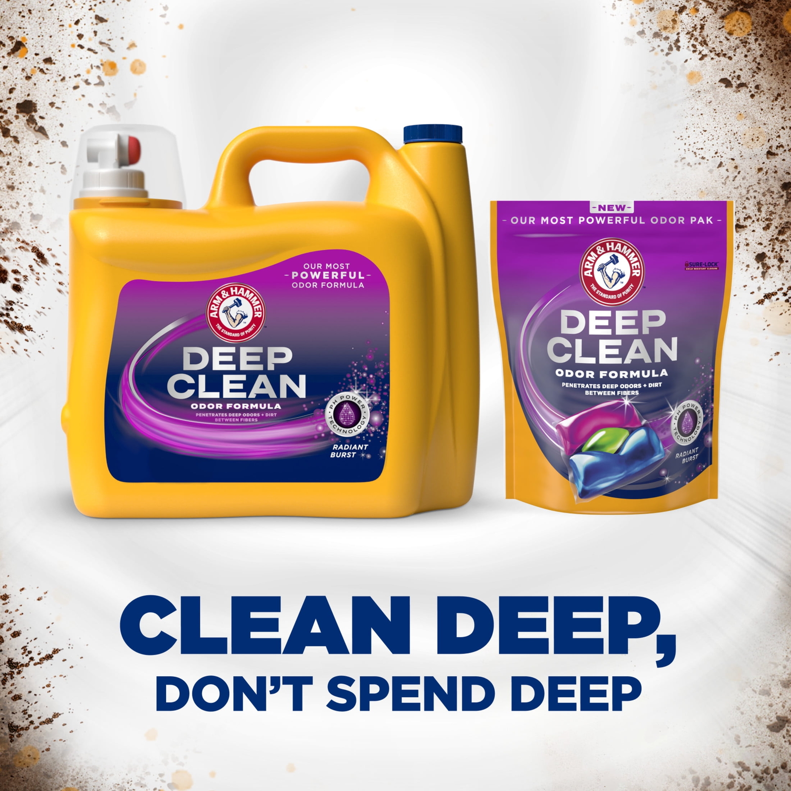 Deep Clean Odor Formula Detergent, Radiant Burst Scent, 150 Fl Oz, 100 Loads