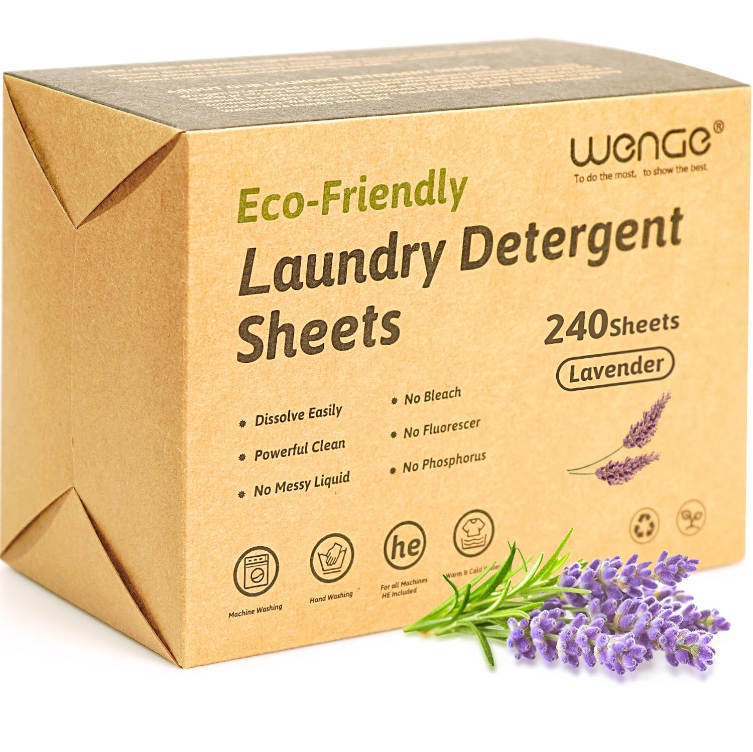 240 Count Laundry Detergent Sheets Eco-Friendly Hypoallergenic Lavender Scent