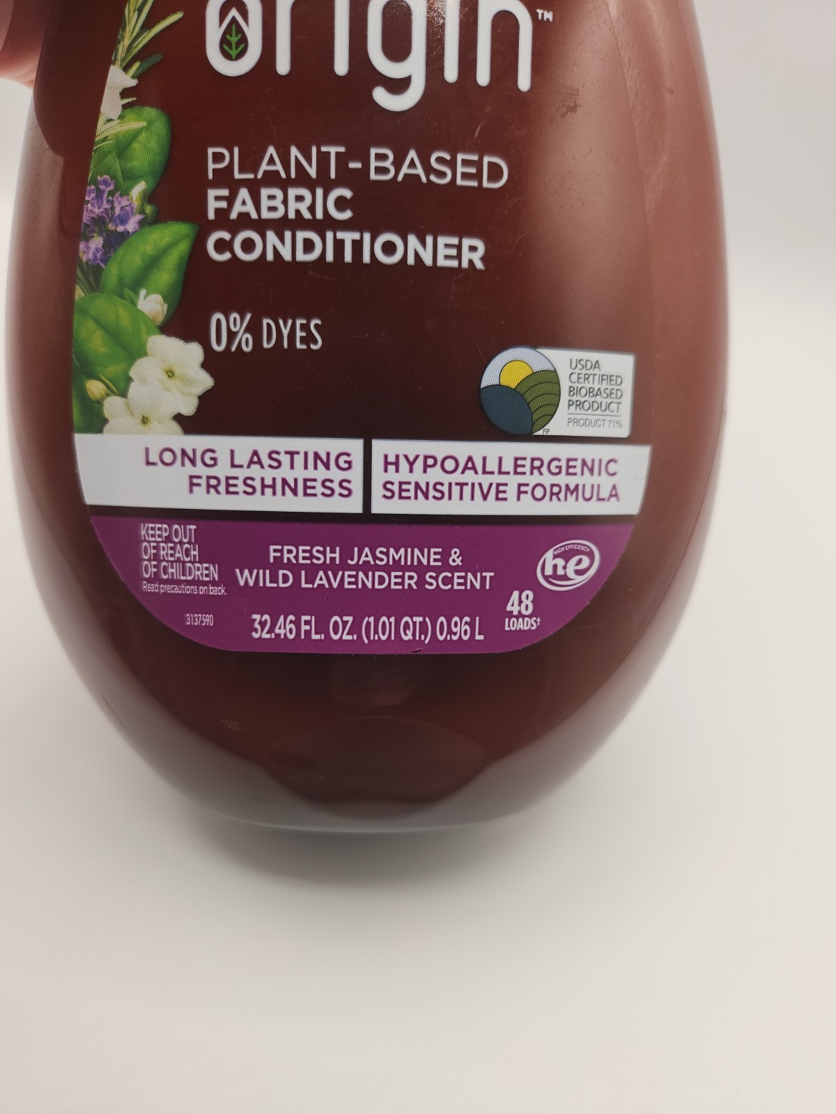 Botanical Origin Plant-Based Fabric Softener Hypoallergenic Jasmine Lavend 32.46