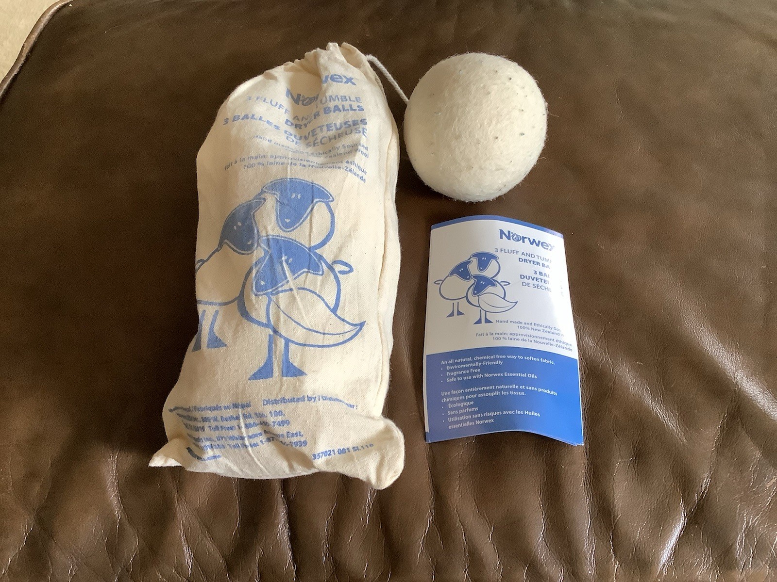Norwex Dryer Balls Handmade Ethically Sourced 100% New Zealand Wool 3”
