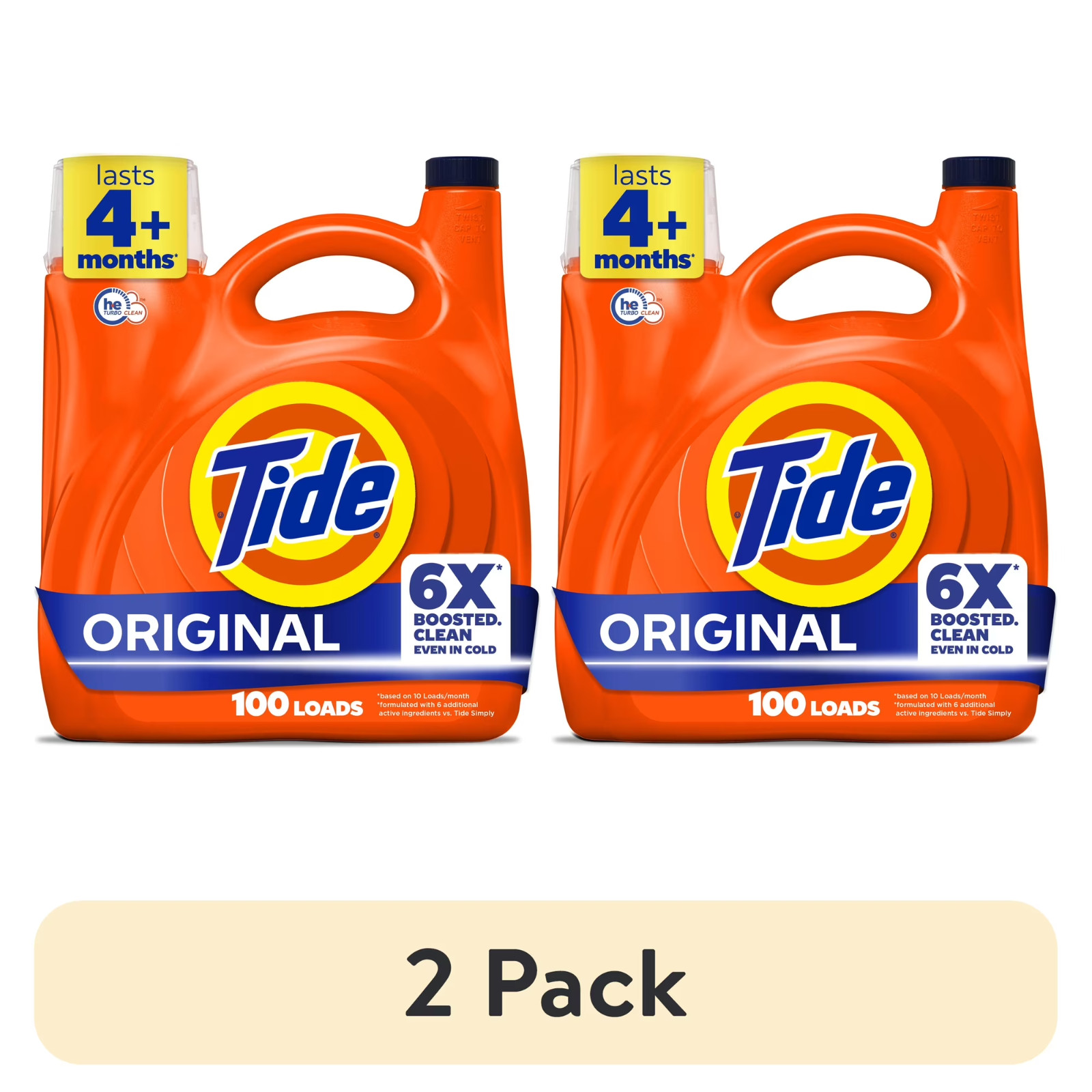 Lot of 2 Tide Original Scent 125 oz Liquid Laundry Detergent HE Compatible