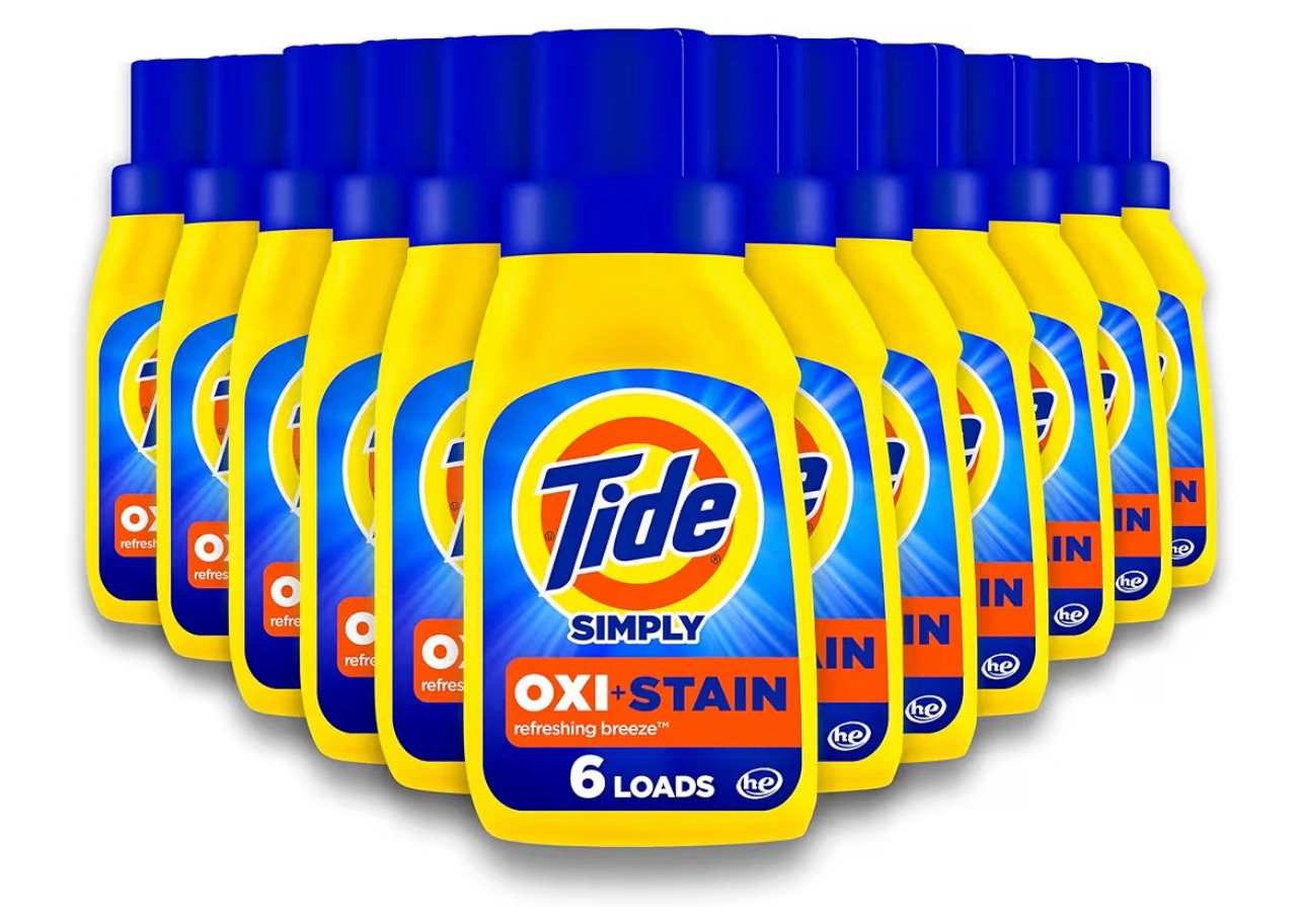 Tide Simply + Oxi 10 FL OZ Refreshing Breeze New he Laundry Detergent Lot Of 12