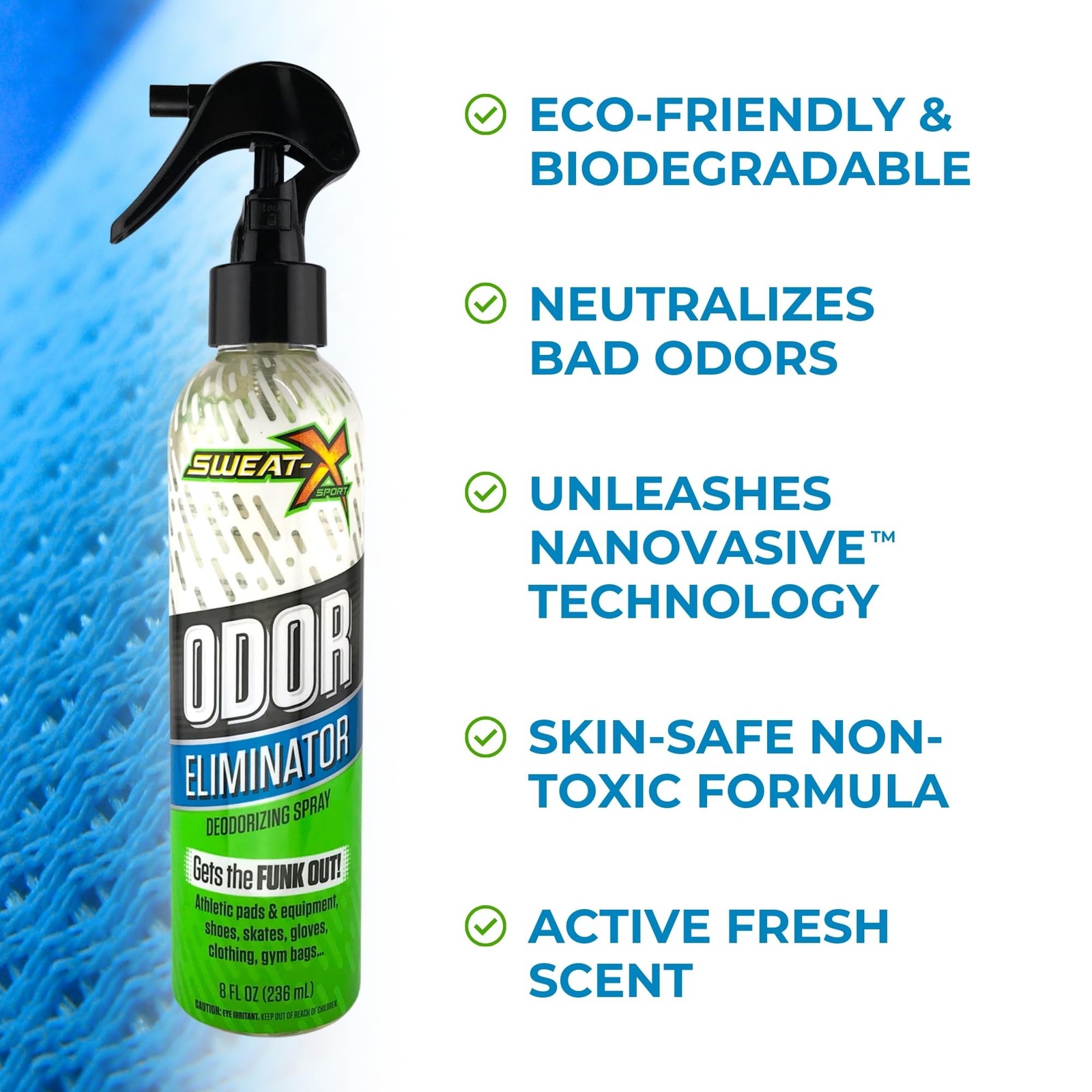 Odor Spray Multipurpose Deodorizer 8 Fl Oz Active Fresh Scent No Washing