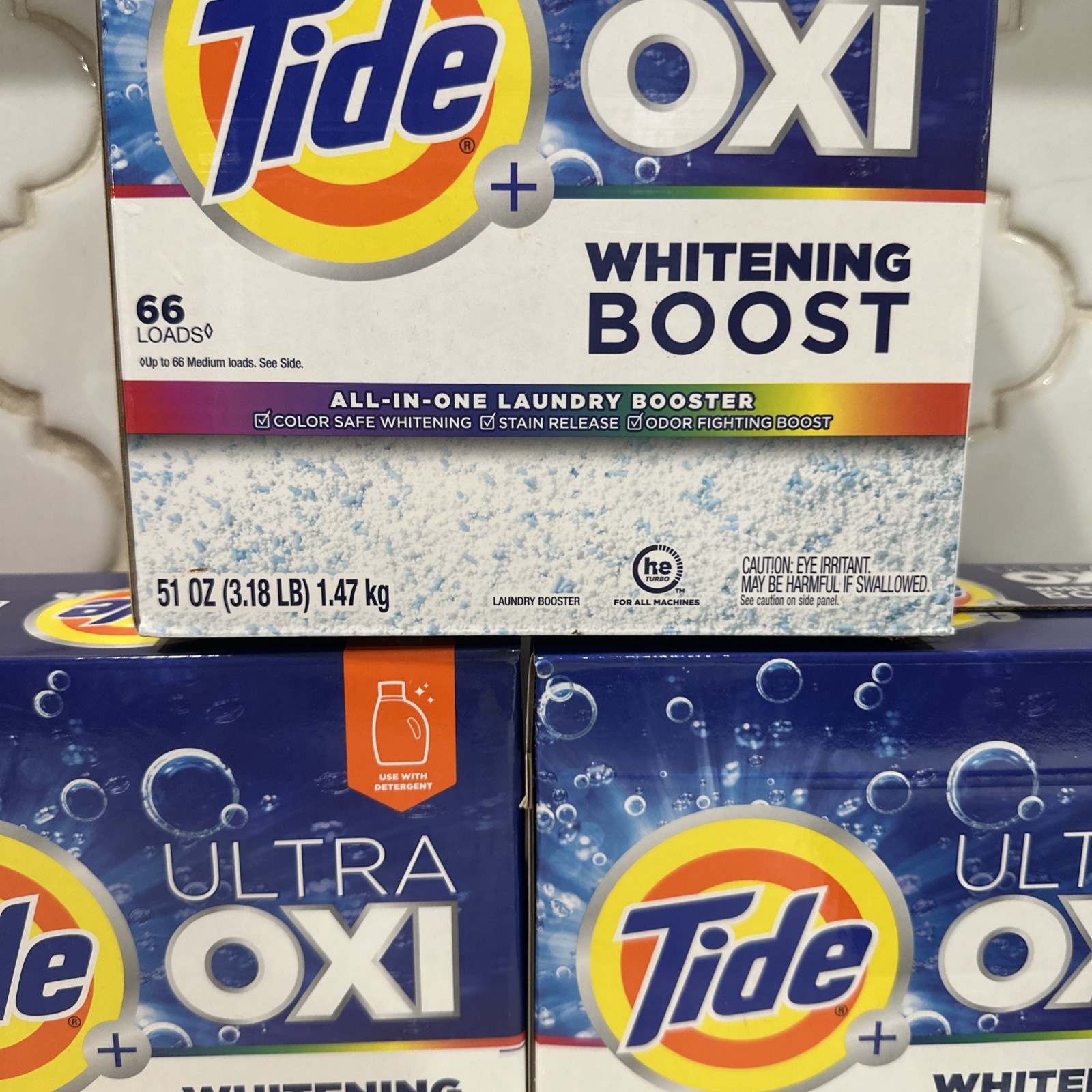 3-Tide Ultra Oxi Whitening Boost Laundry Booster Powder 57 oz 66 Loads