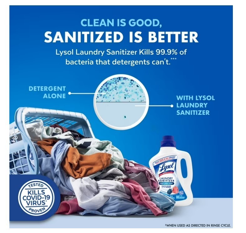 [SALE] (2 pack) Lysol Laundry Sanitizer Additive, Crisp Linen, 90 fl oz
