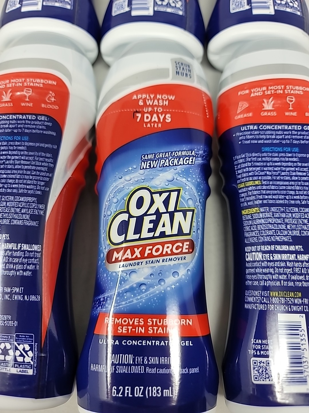 6 Pack Oxiclean Max Force Gel Stick 6.2 Ounce