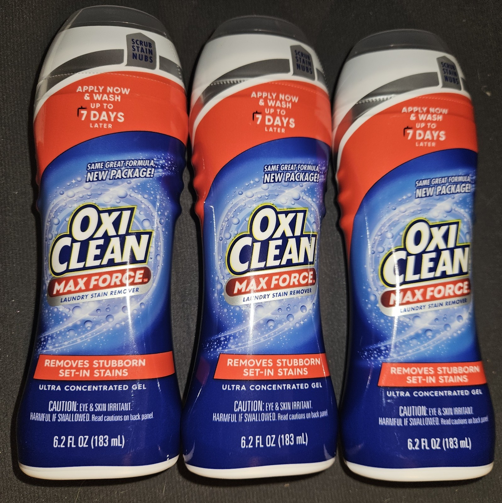 3 New Oxi Clean Max Force Gel Stain Remover Oxi Stick 6.2 Oz. Each Laundry