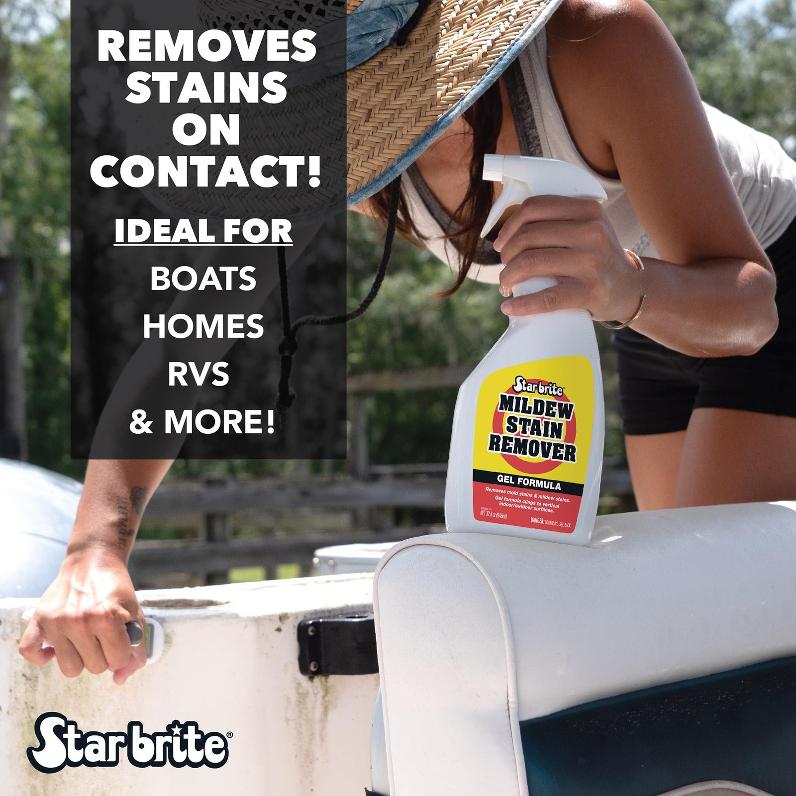 STAR BRITE Mildew Stain Remover Gel Formula for Boats, 32 Fl Oz (Pack of 1)