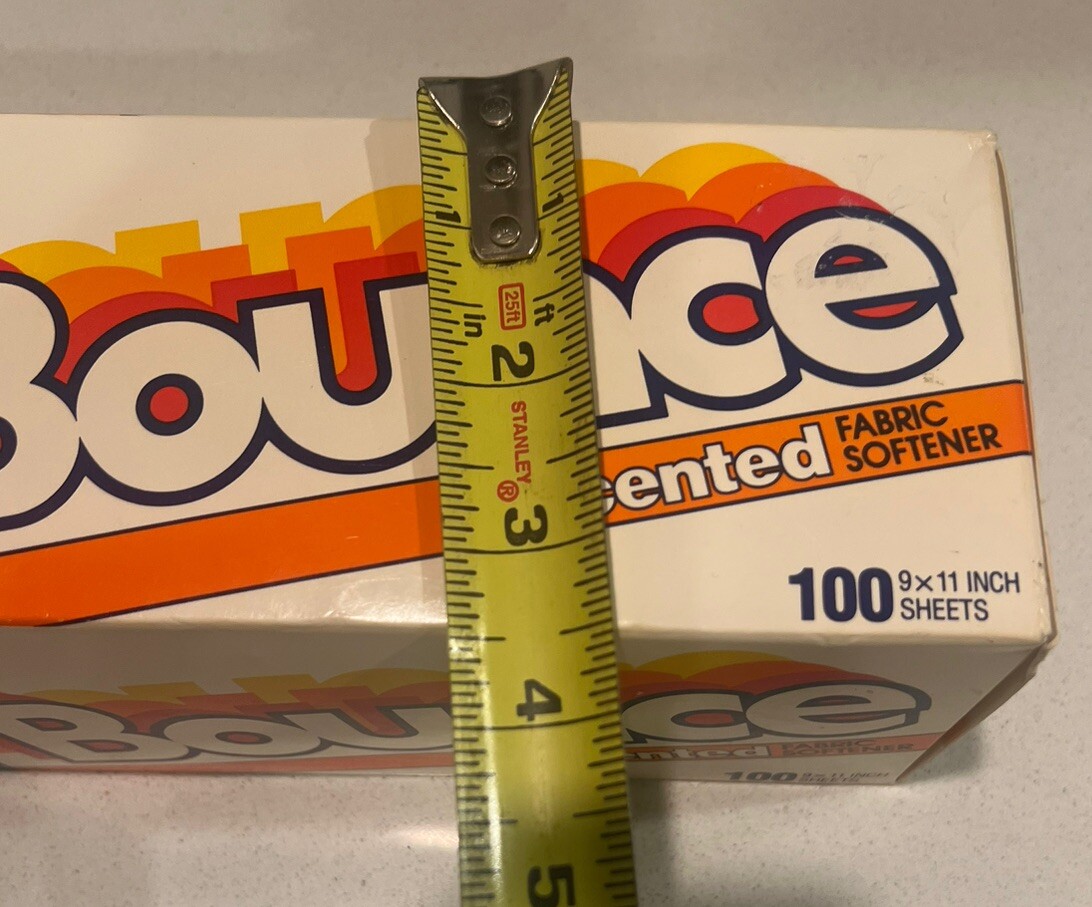 100 Vintage BOUNCE Fabric Softener Scented Dryer Sheets Full P&G Movie Prop NEW