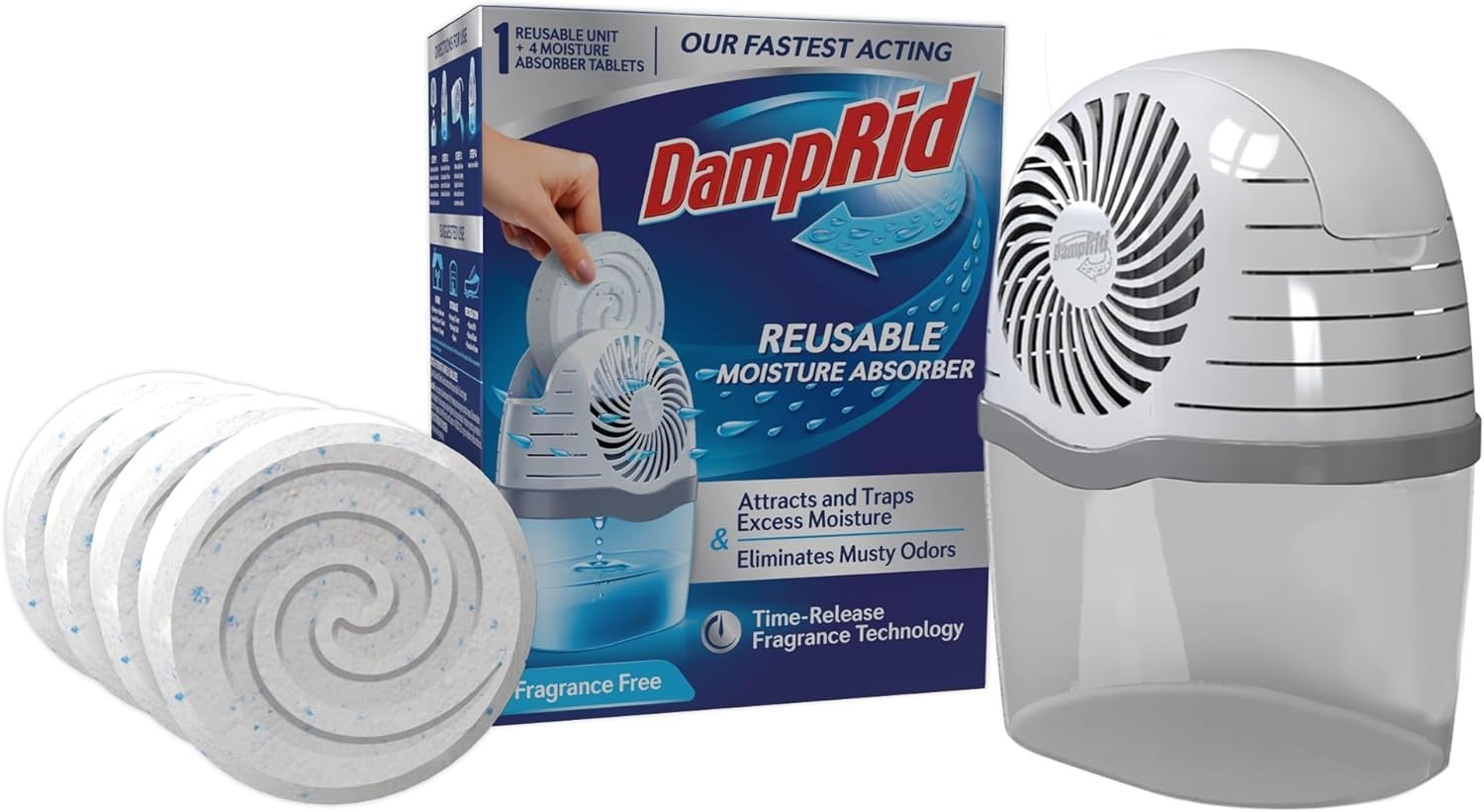 Reusable Non-Electric Moisture Absorber Tablet Refill, 15.8 oz, Quiet Operation