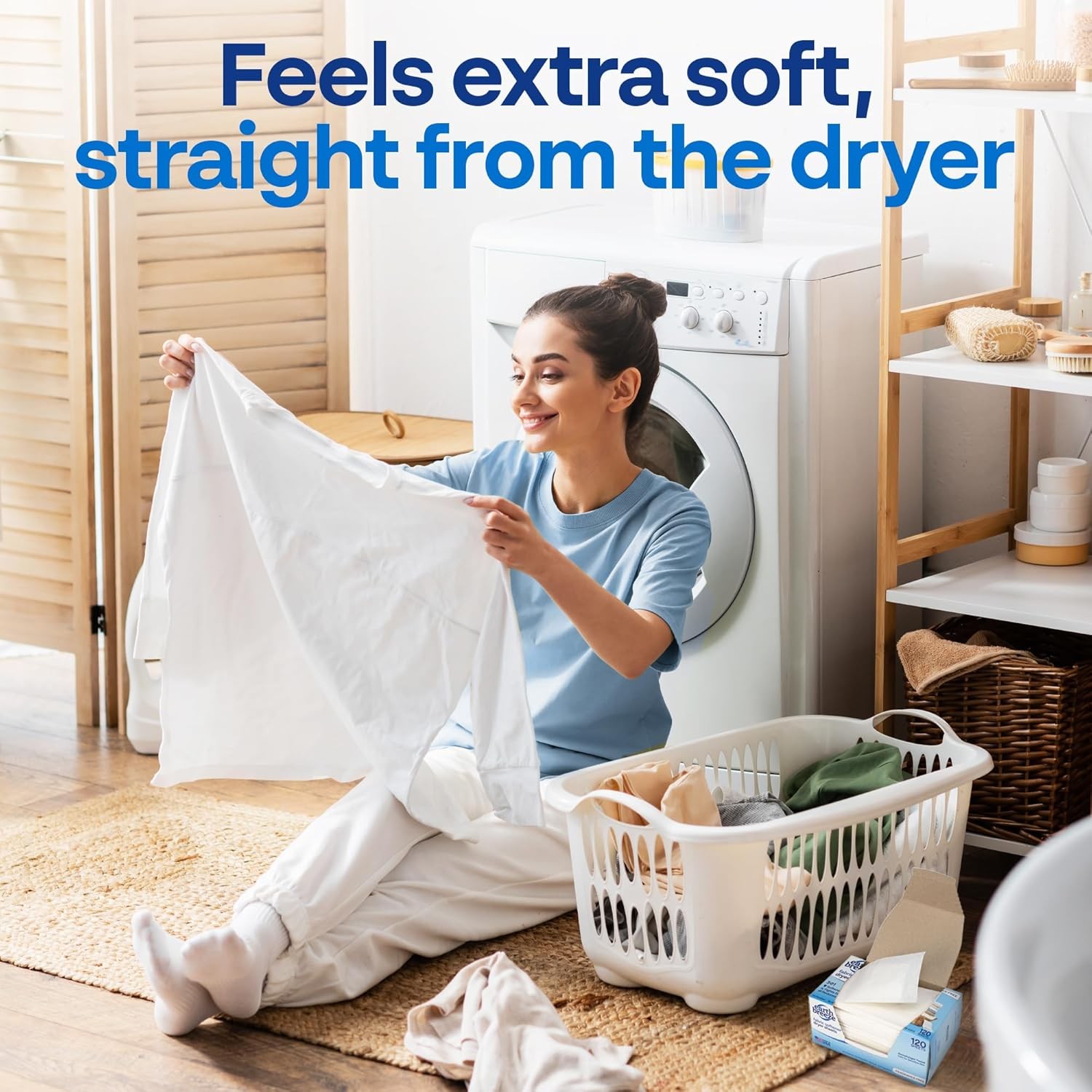 Earth Breeze Fabric Softener Dryer Sheets – Fragrance Free, Hypoallergenic, No H