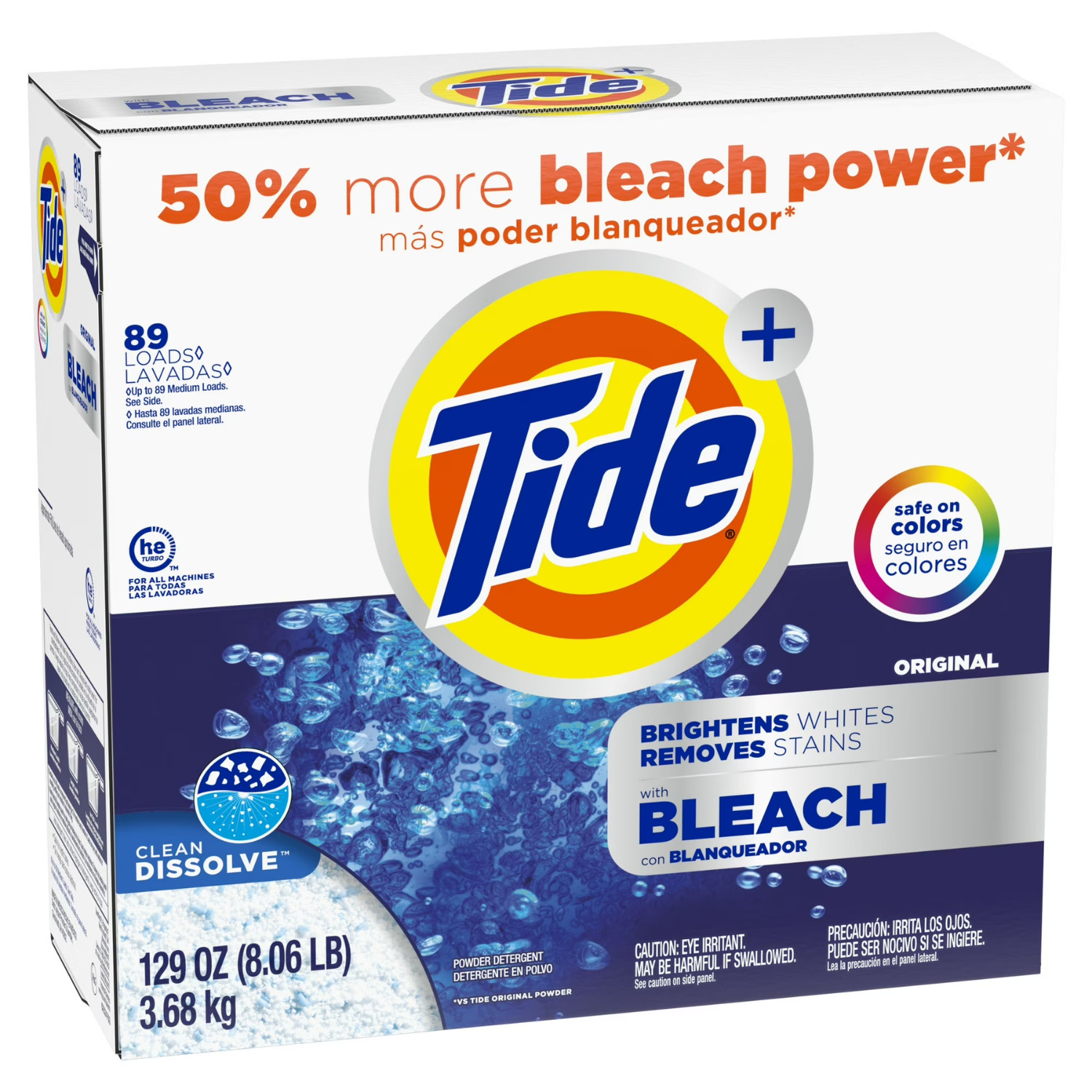 2 Pack Tide Powder Laundry Detergent with Bleach Original Scent 129 oz 89 Load