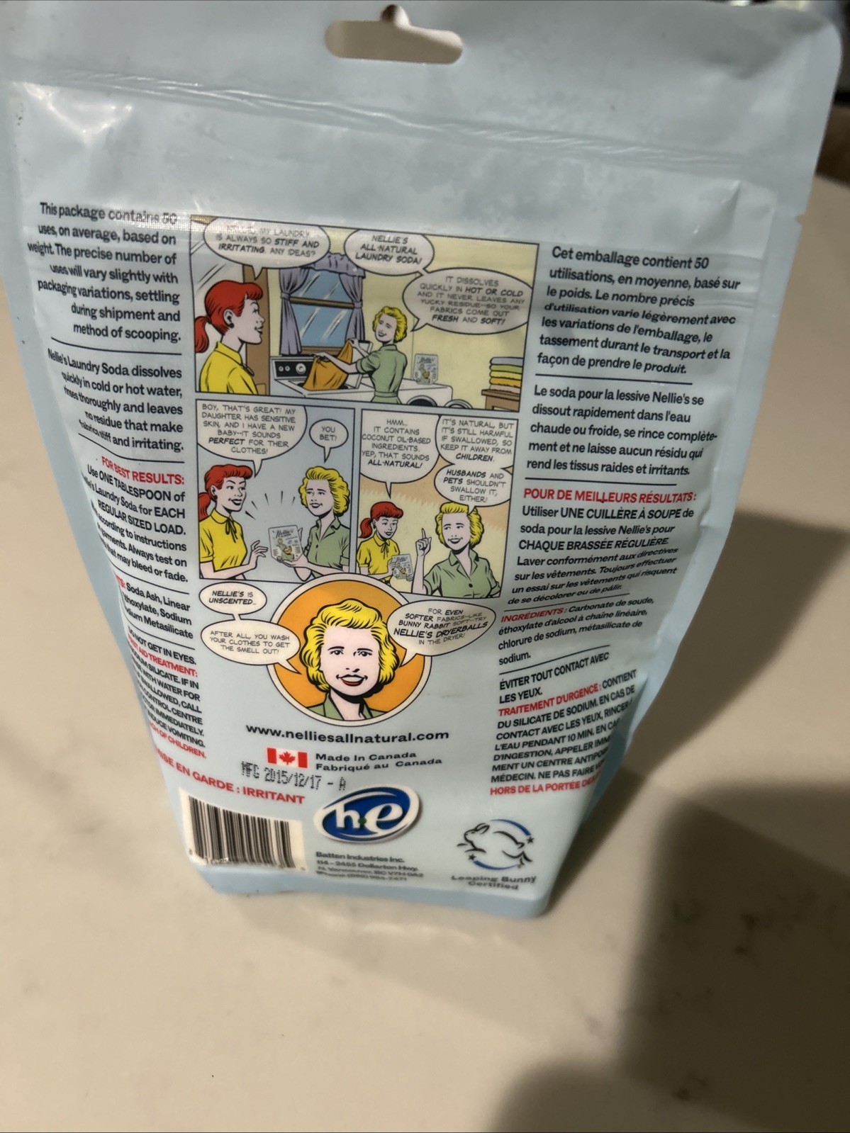 Nellie’s 50 Load Bag Laundry Soda-NEW