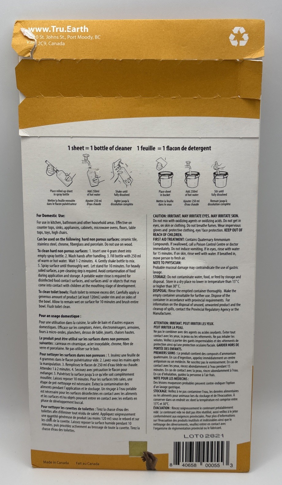 Tru Earth Multi Surface Cleaner Lemon Fresh Eco-Strips – 8 Strip Pack