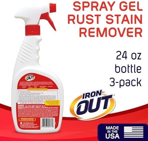 Iron OUT Rust Stain Remover Spray Gel Remove and Prevent Rust Stains 3 Pack