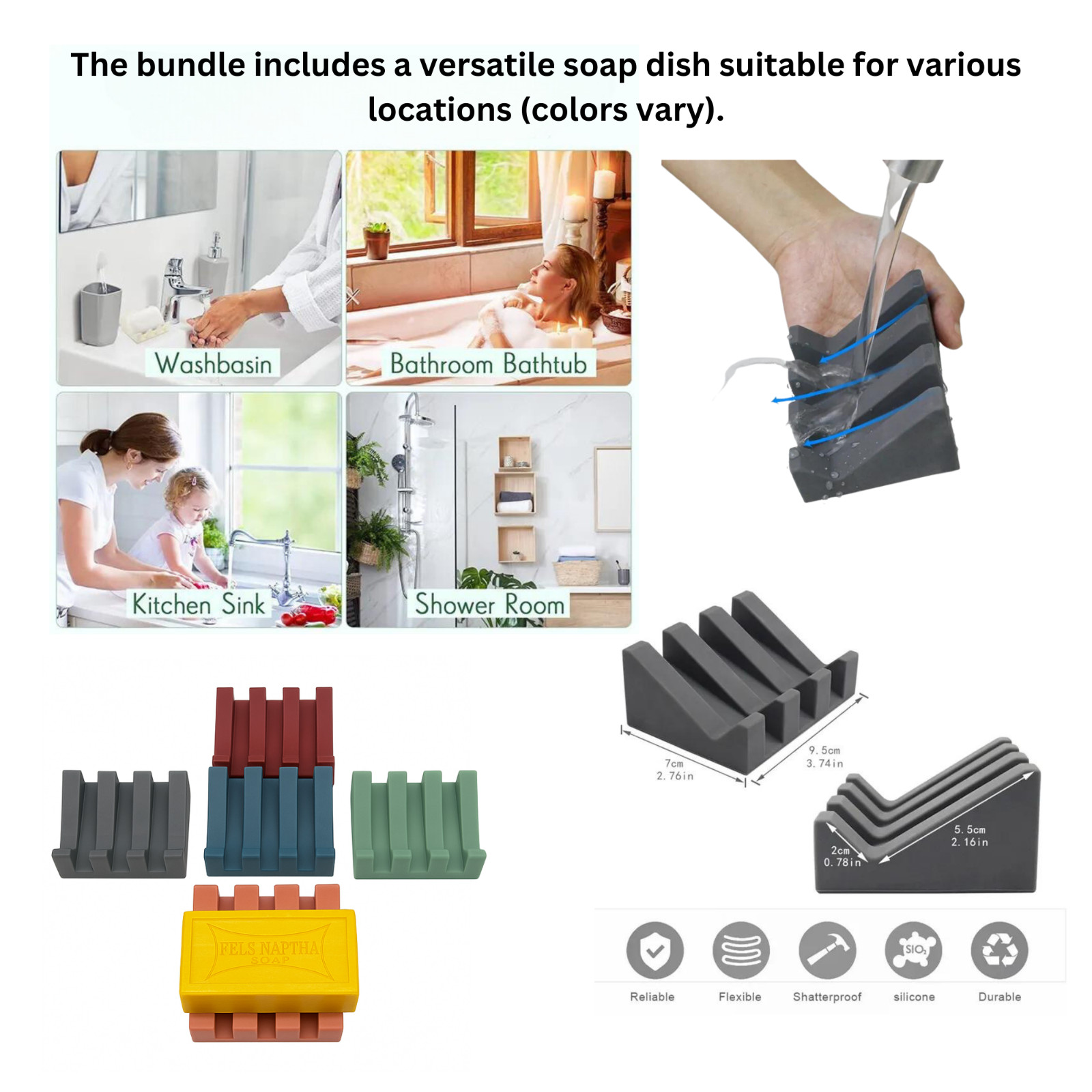 Ultimate Homemade Laundry Kit – Laundry Booster +5 Fels Naptha Soaps + Soap Dish