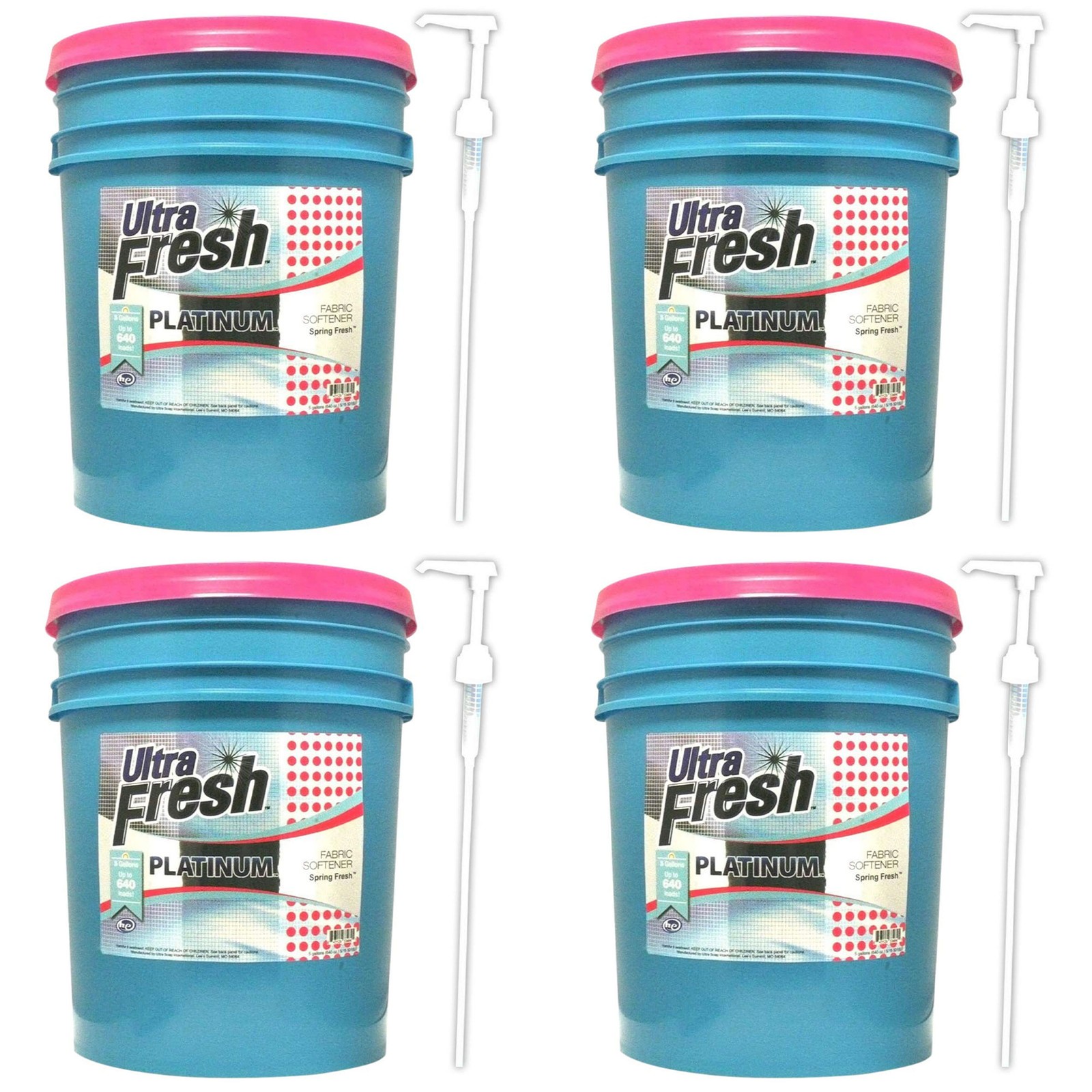 Ultra Fresh Platinum 5 Gal Spring Fresh Fabric Softener Up to 640 Loads (4 Pack)