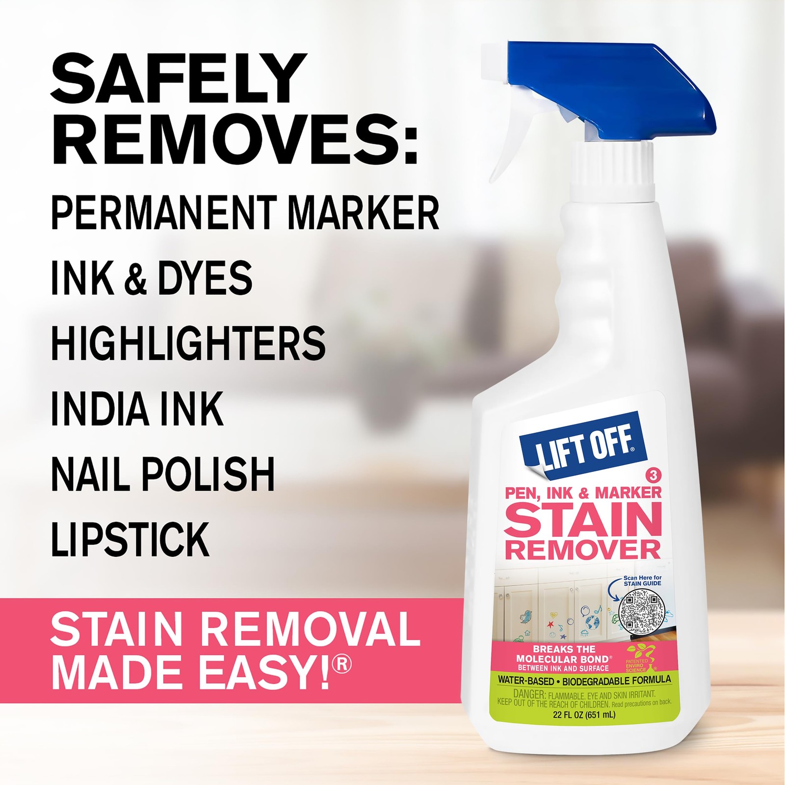 40901 Pen, Ink & Marker Stain Remover – Removes Nail Polish, Makeup, and Dyes…