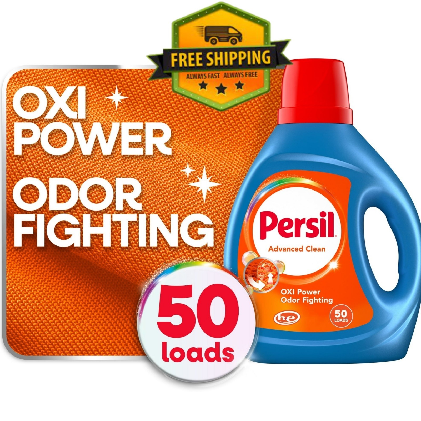 Persil Advanced Clean Liquid Laundry Detergent, Oxi + Odor, 50 Loads