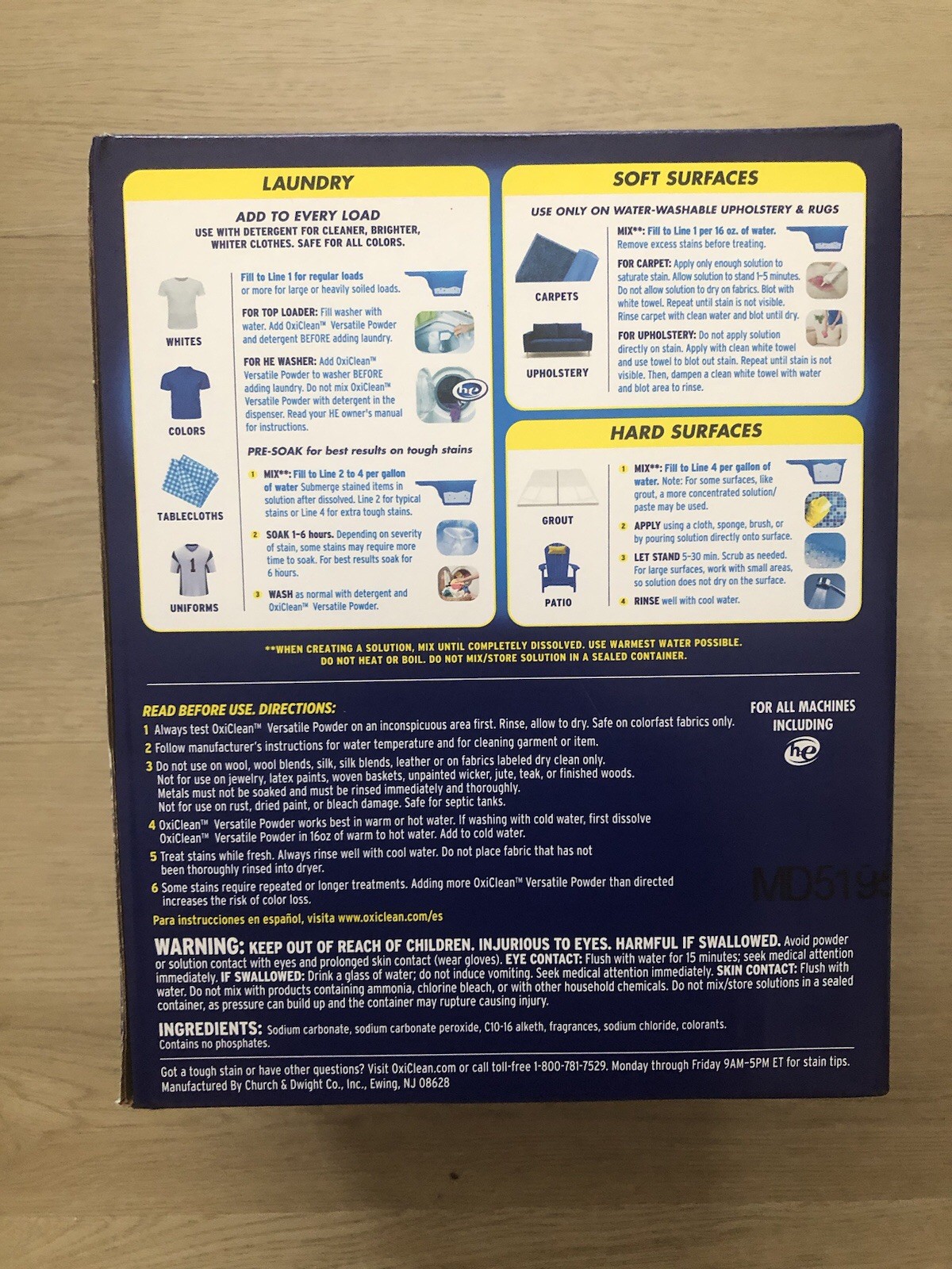 OxiClean Max Efficiency Versatile Stain Remover Powder (7.22 Pounds) New
