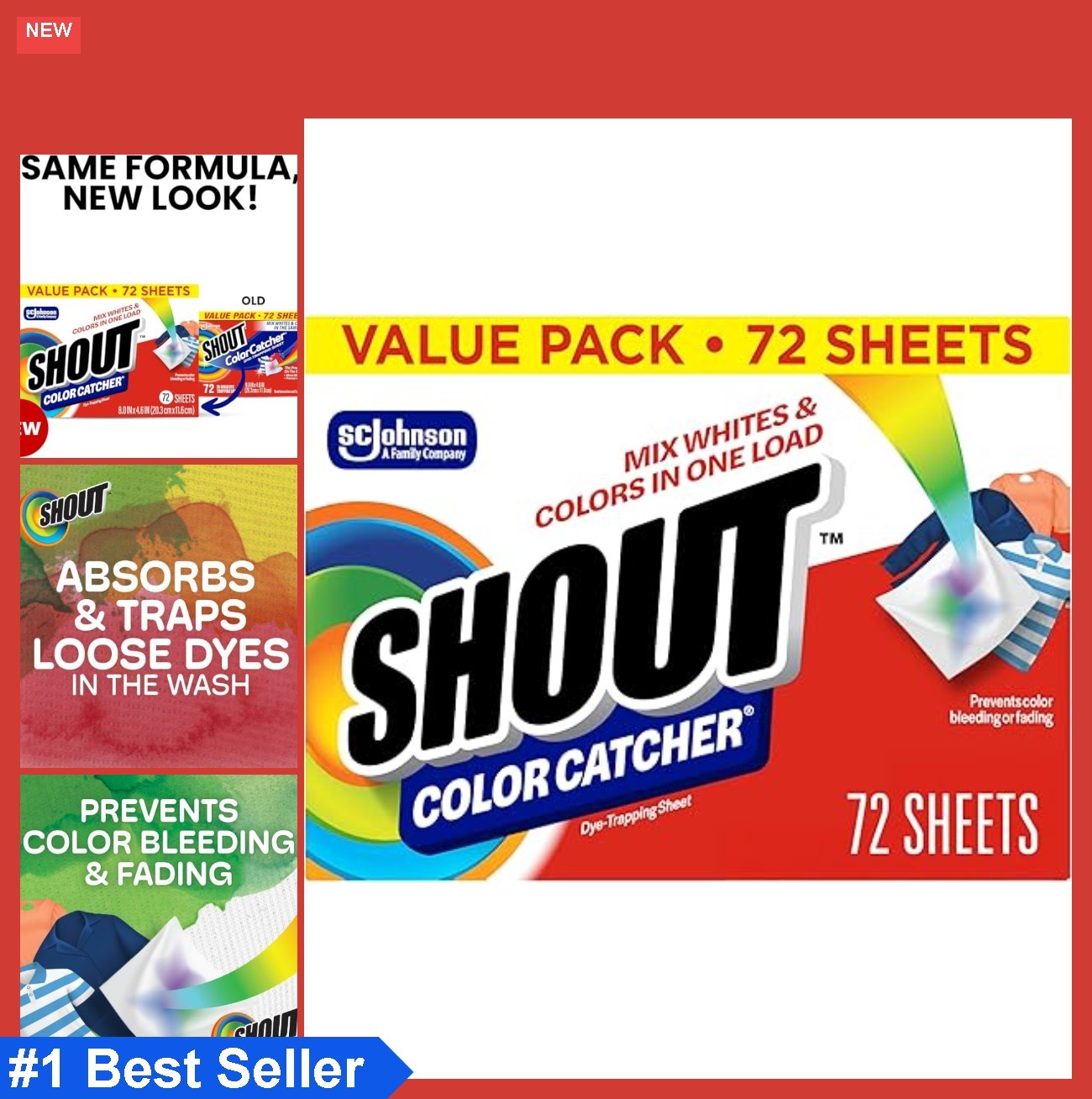 Laundry Dye Trapping Sheets 72 Count Prevent Color Runs White and Colored