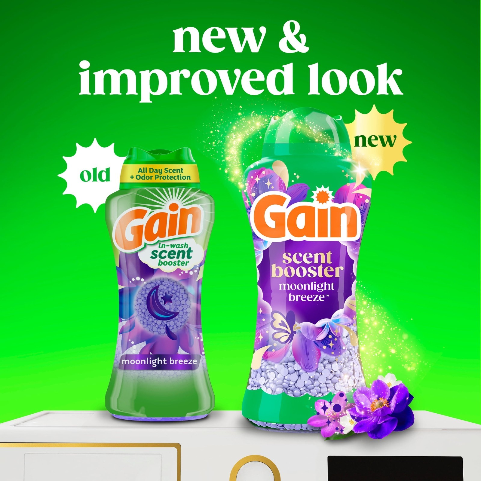 3 Pack Gain Laundry Scent Beads Fireworks In-Wash Booster Moonlight Breeze, 24oz