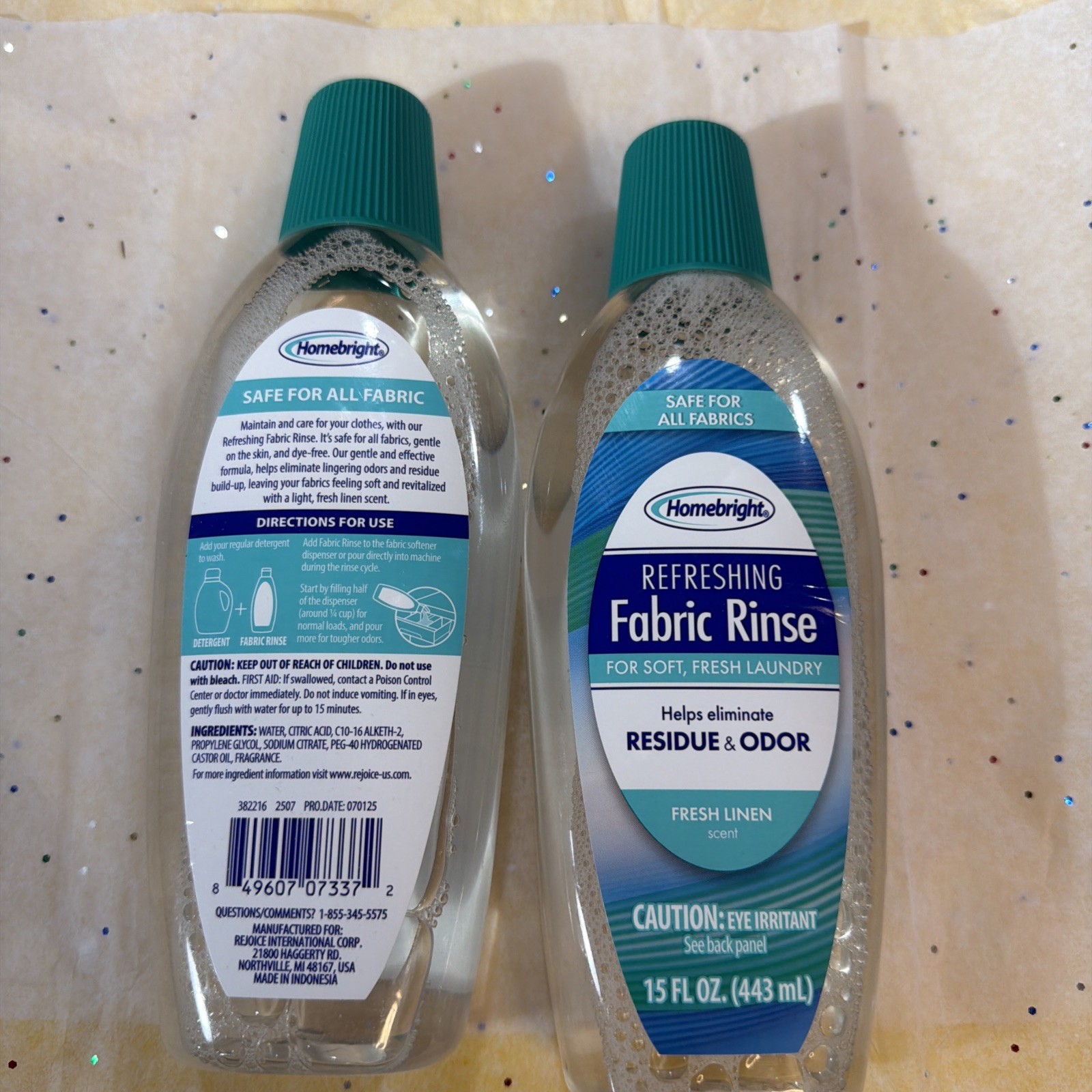 Lot of 3 Homebright Laundry Fabric Rinse Fresh Linen 15oz Eliminates Residue