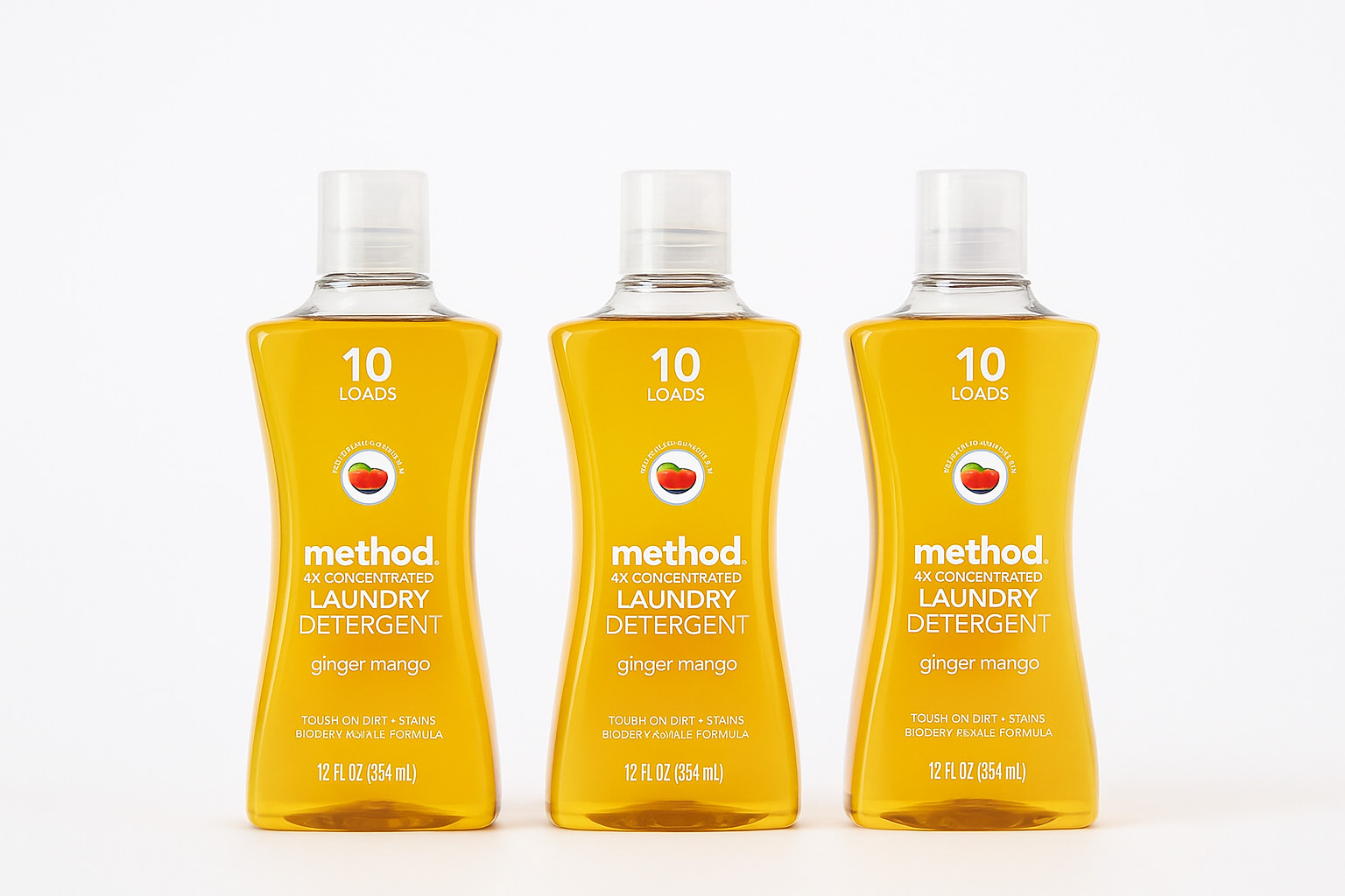 Method Laundry Detergent Ginger Mango or Fresh Air 8.1 FL OZ NEW (Pack Of 3)